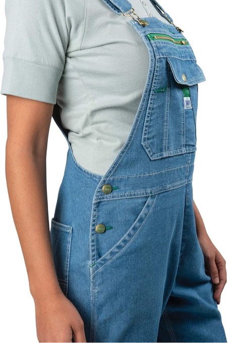 womens Washed Denim Bib Overalls