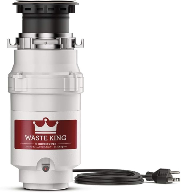 King 1/2 HP Garbage Disposal with Power Cord for Kitchen Sink Food Waste, L-1001 Visit the Waste King Store