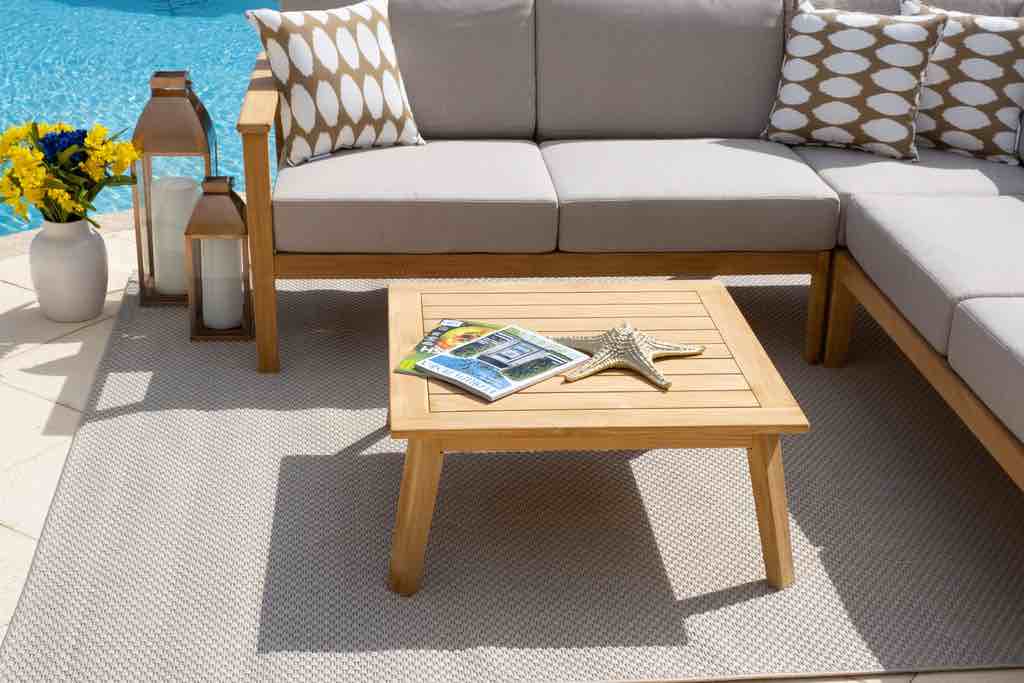 LAGUNA COLLECTION IN TEAK Laguna 4 Piece Outdoor Patio Conversation Sectional Set in Teak