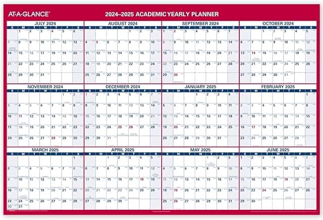 At-A-Glance 2024-2025 Erasable Calender