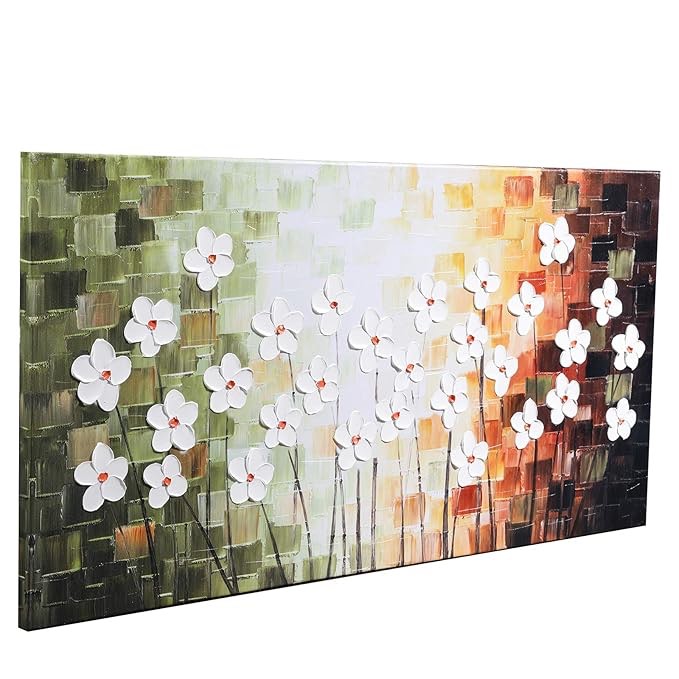 yohica Canvas Wall Art Flowers Landscape Painting Prints Modern Nature Wild Flowers Picture Artwork Framed Ready to Hang for Bedroom Living Room Bathroom Home Office Décor