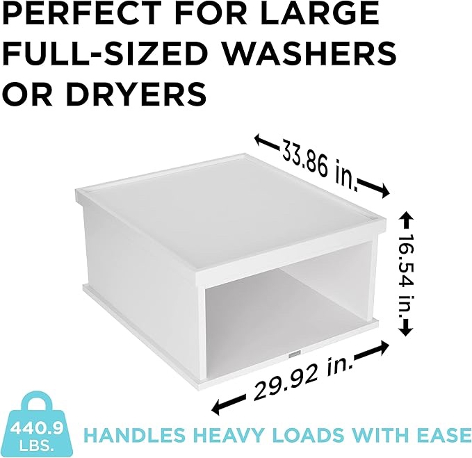 *damaged box*Ivation | Wooden Laundry Pedestal for Washer & Dryer, Made to Fit All Machines - Whirlpool, LG, GE, Samsung, and More, Made of Durable Solid Wood Material, 33.86” x 29.92”