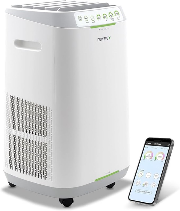 *not tested*Nuwave Forever Smart Air Purifier for Home, Never Replace Air Filter System, Patented 7-Stage Filtration, Cleans Large Room up to 2,002 Sq Ft, Adjustable Flow Panel, Washable & Reusable Filters
