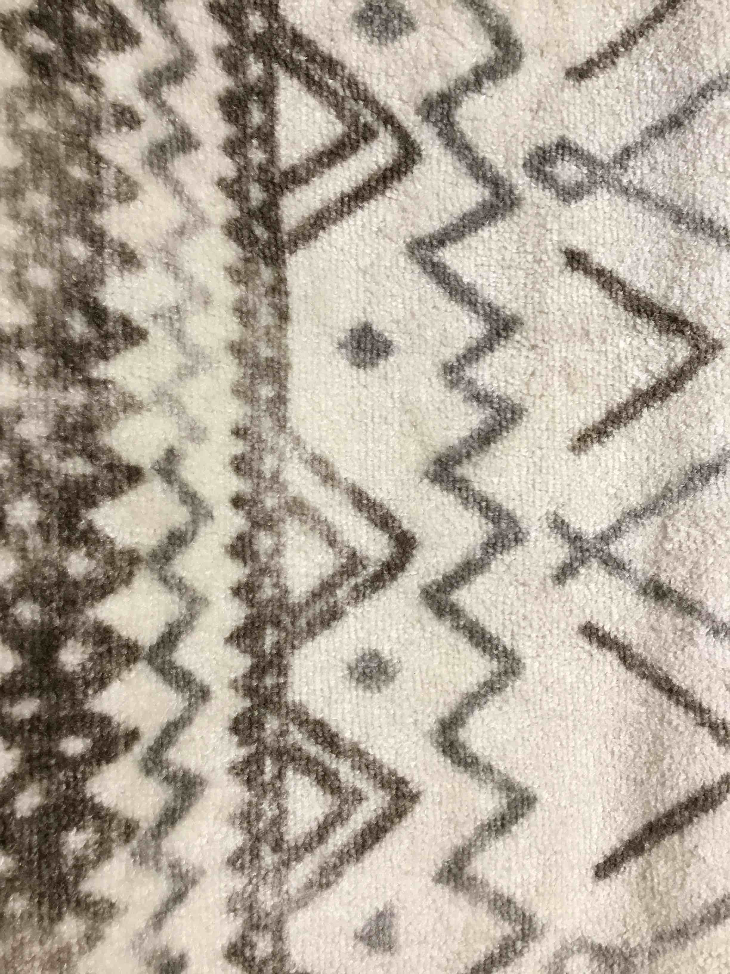 Washable Moroccan Runner Rug Beige and Gray Pattern(SIZE NOT QUOTED)