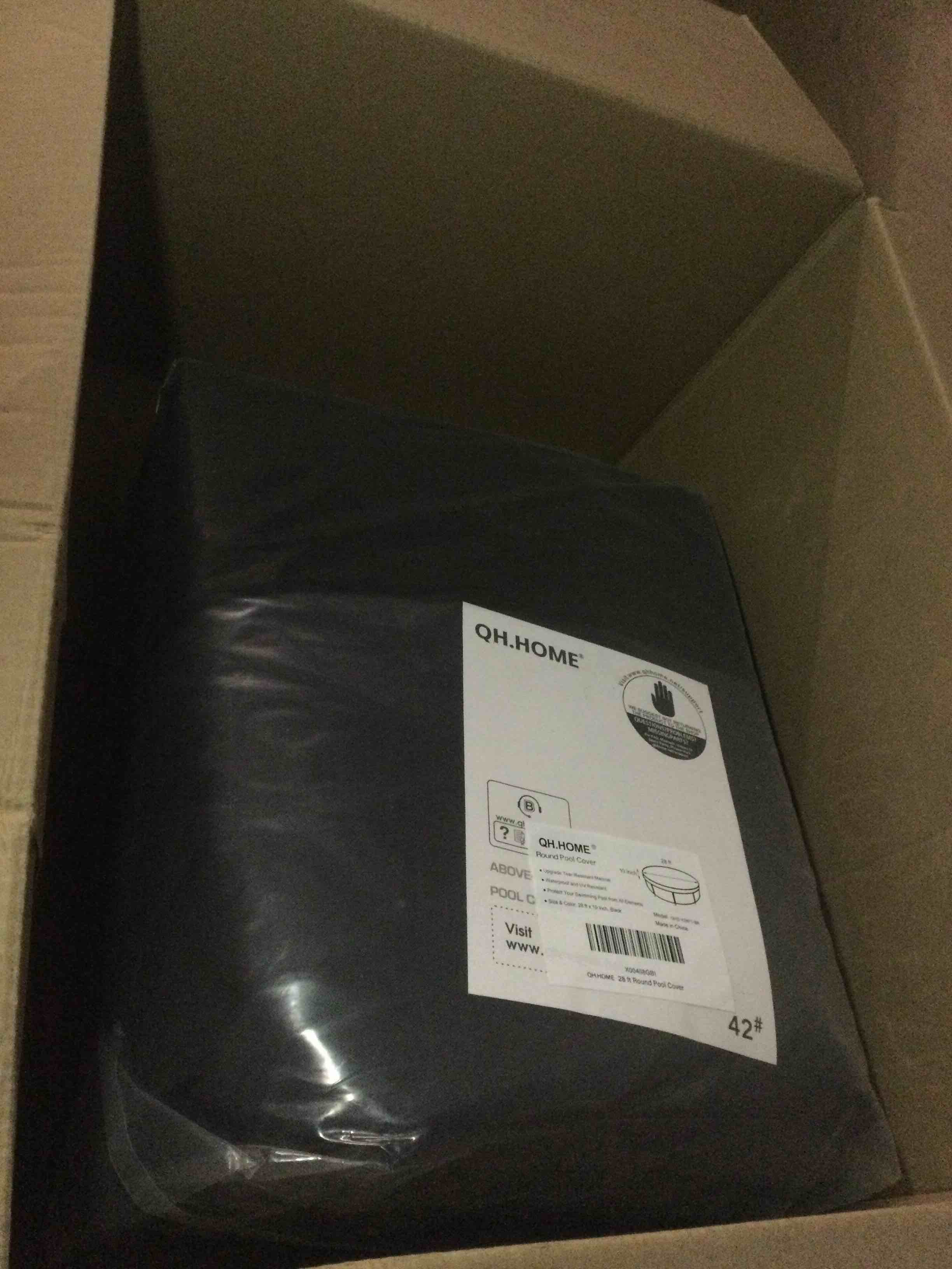 QH.HOME [2025 Upgraded Ultimate Windproof] 28 Ft Round Pool Cover with Fast Tightening Patented Ratchet,Oval Pool Cover for Above Ground Pools [Durable, Tear Resistant] with Weight-Bearing Rings