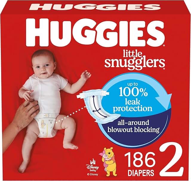 Huggies Little Snugglers Diapers - Size 2 - 186ct
