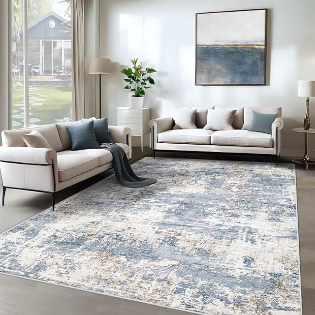 Large Rectangular washable Area Rug 