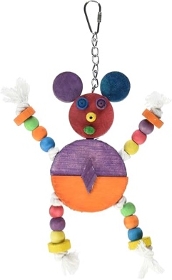 a&e cage company hb46352 happy beaks crazy wooden mouse assorted bird toy, 9 by 11.8" colors vary*see photos:)