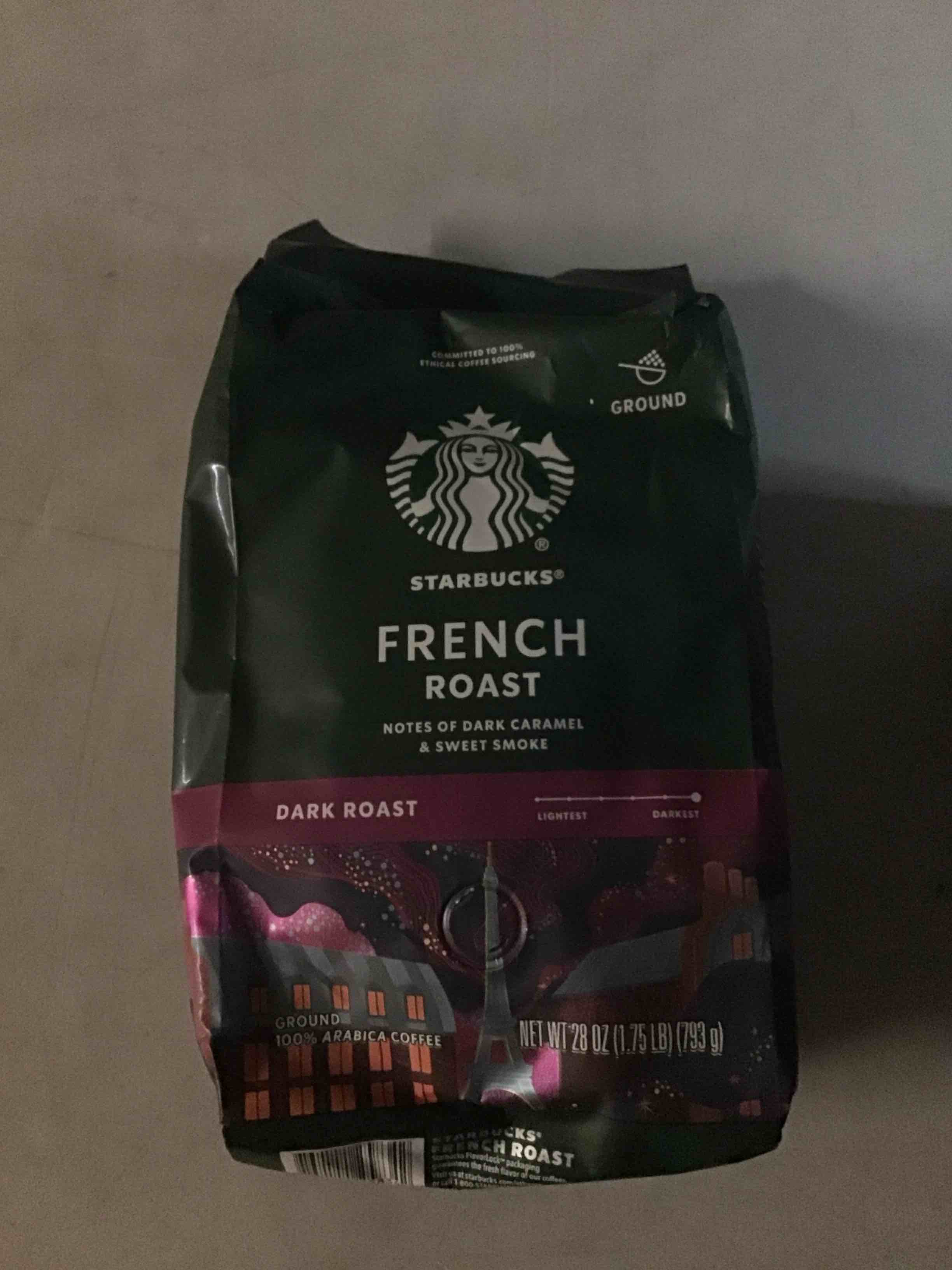 Condition photo showing New/Like New for BEST BEFORE 12/2025 Starbucks Ground Coffee, Dark Roast Coffee, French Roast, 100% Arabica, 1 bag (28 oz) French Roast 28 Ounce (Pack of 1)