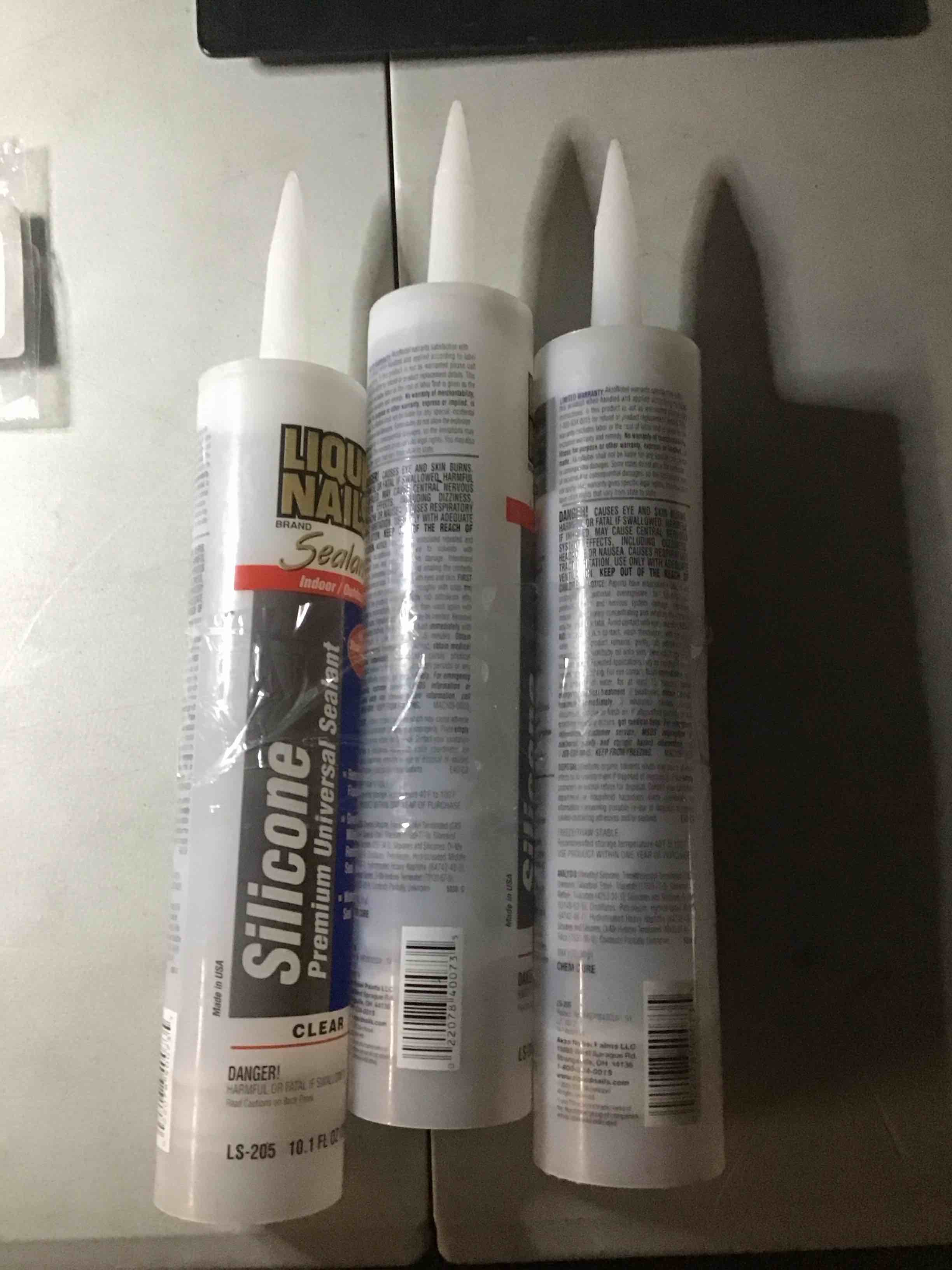 Condition photo showing New/Like New for Liquid nails silicone premium universal sealant sealants ( LS - 205), a high- performance sealant designed to provide water resistance 