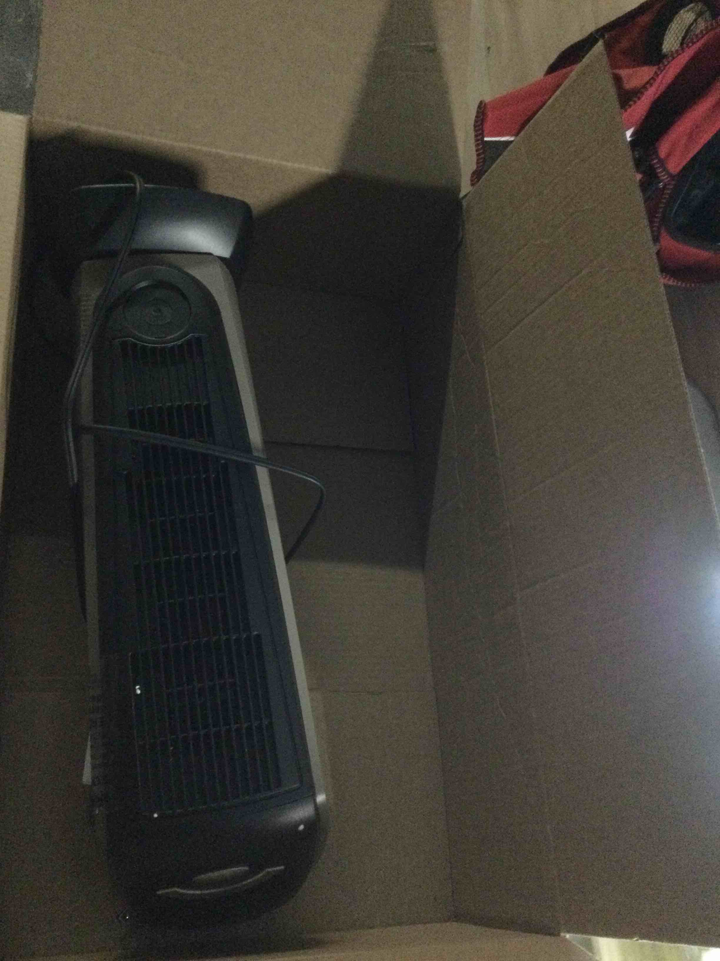 Condition photo showing As Is for Lasko - Portable Ceramic Tower Space Heater with Remote Control - Black/Silver