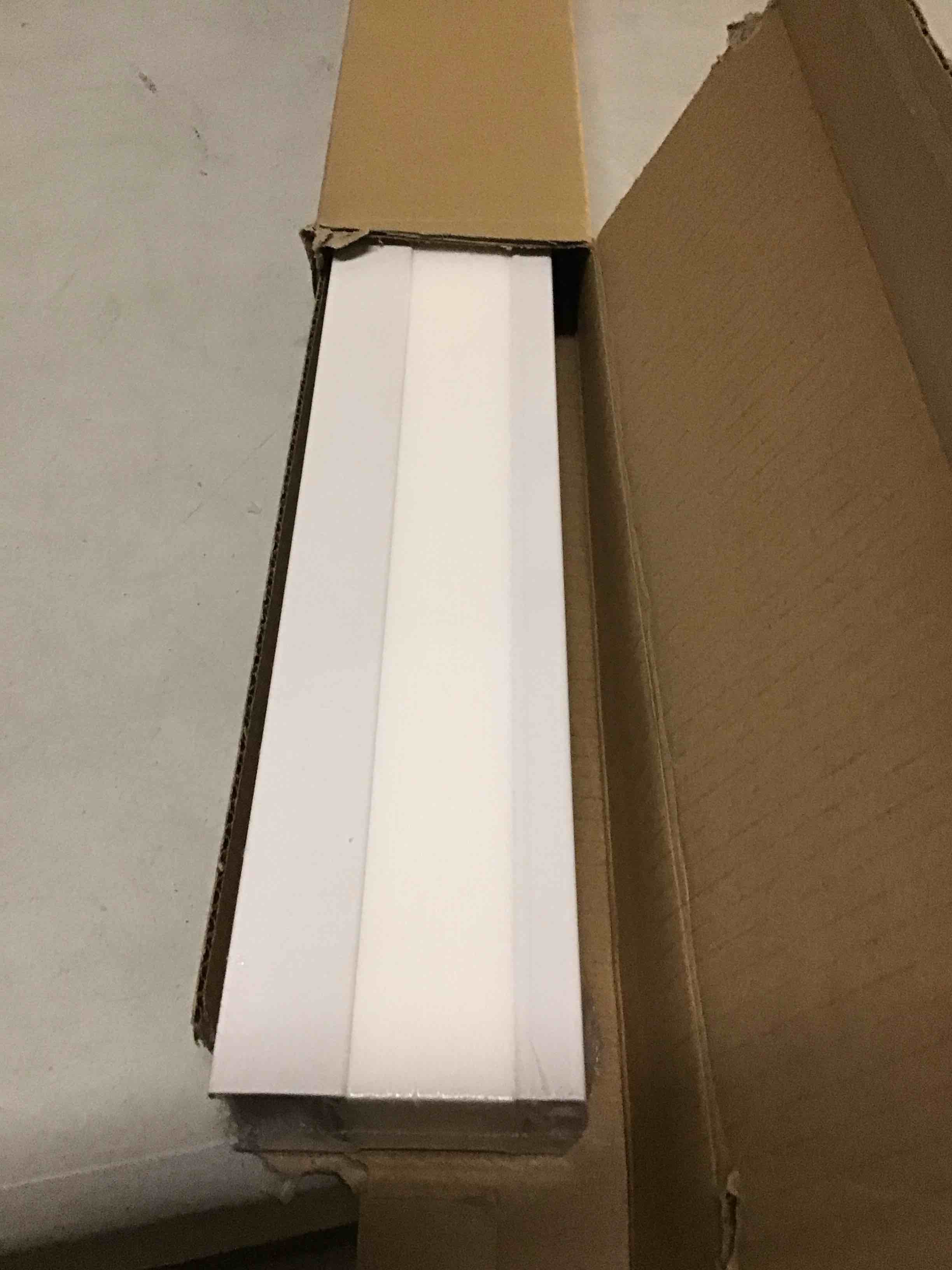 Condition photo showing Good Condition for BlindsAvenue Cellular Honeycomb Cordless Shade, 9/16\" Single Cell, Light Filtering, White, Size: 35\" W x 72\" H White 35\"W x 72\"H