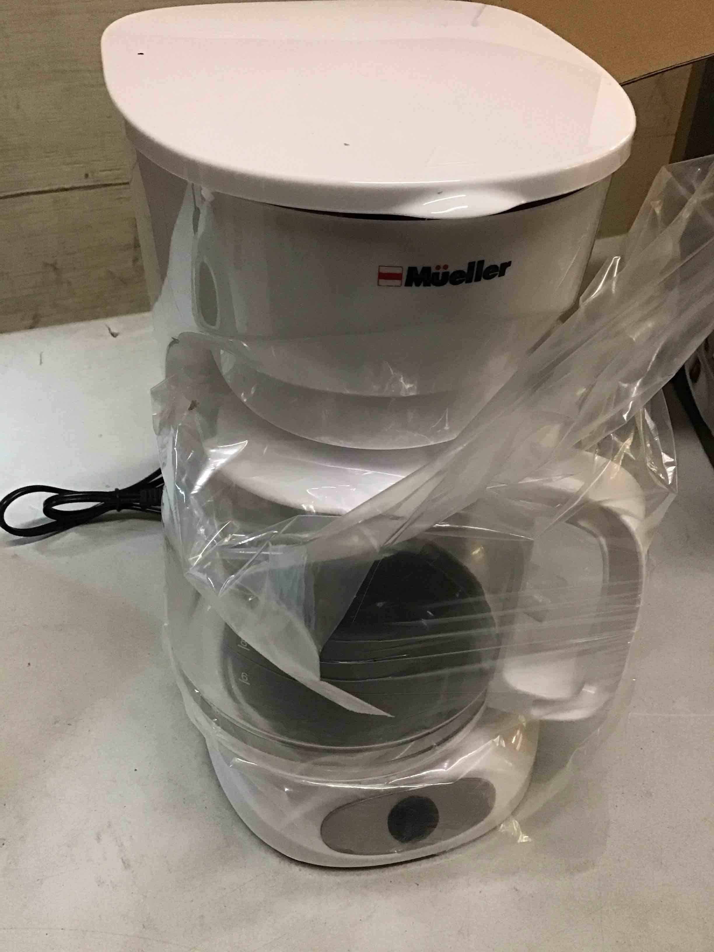 Condition photo showing Good Condition for MUELLER HOME 12-Cup White Coffee Maker - Borosilicate Carafe, Auto-Off, Reusable Filter, Anti-Drip, Keep-Warm Function, Clear Water Level Window, White Kitchen Accessories