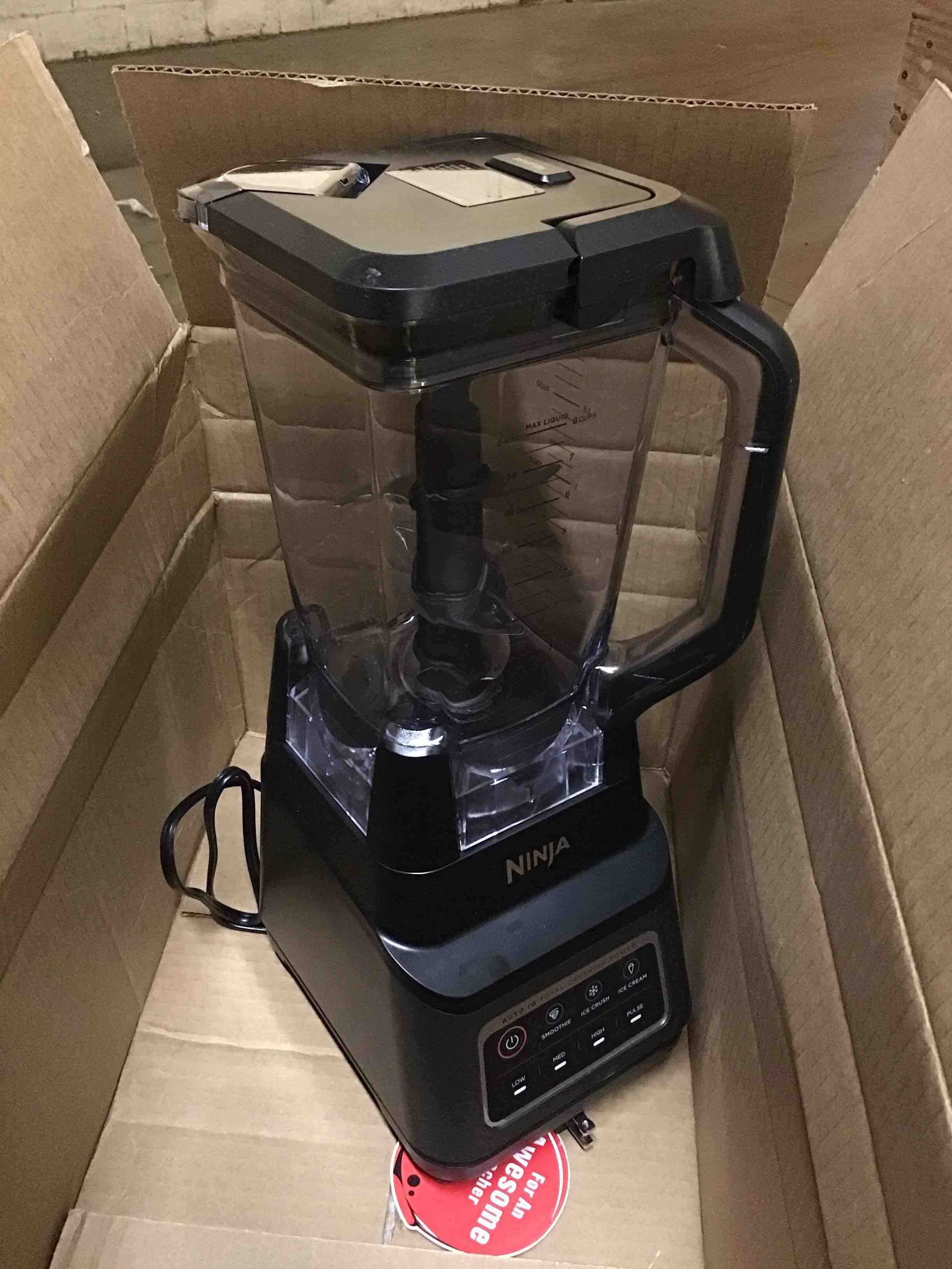 Condition photo showing As Is for Ninja BN701 Professional Plus Blender, 1400 Peak Watts, 3 Functions for Smoothies, Frozen Drinks & Ice Cream with Auto IQ, 72-oz.* Total Crushing Pitcher & Lid, Dark Grey 64 oz. Blender + Total Crushing Pitcher