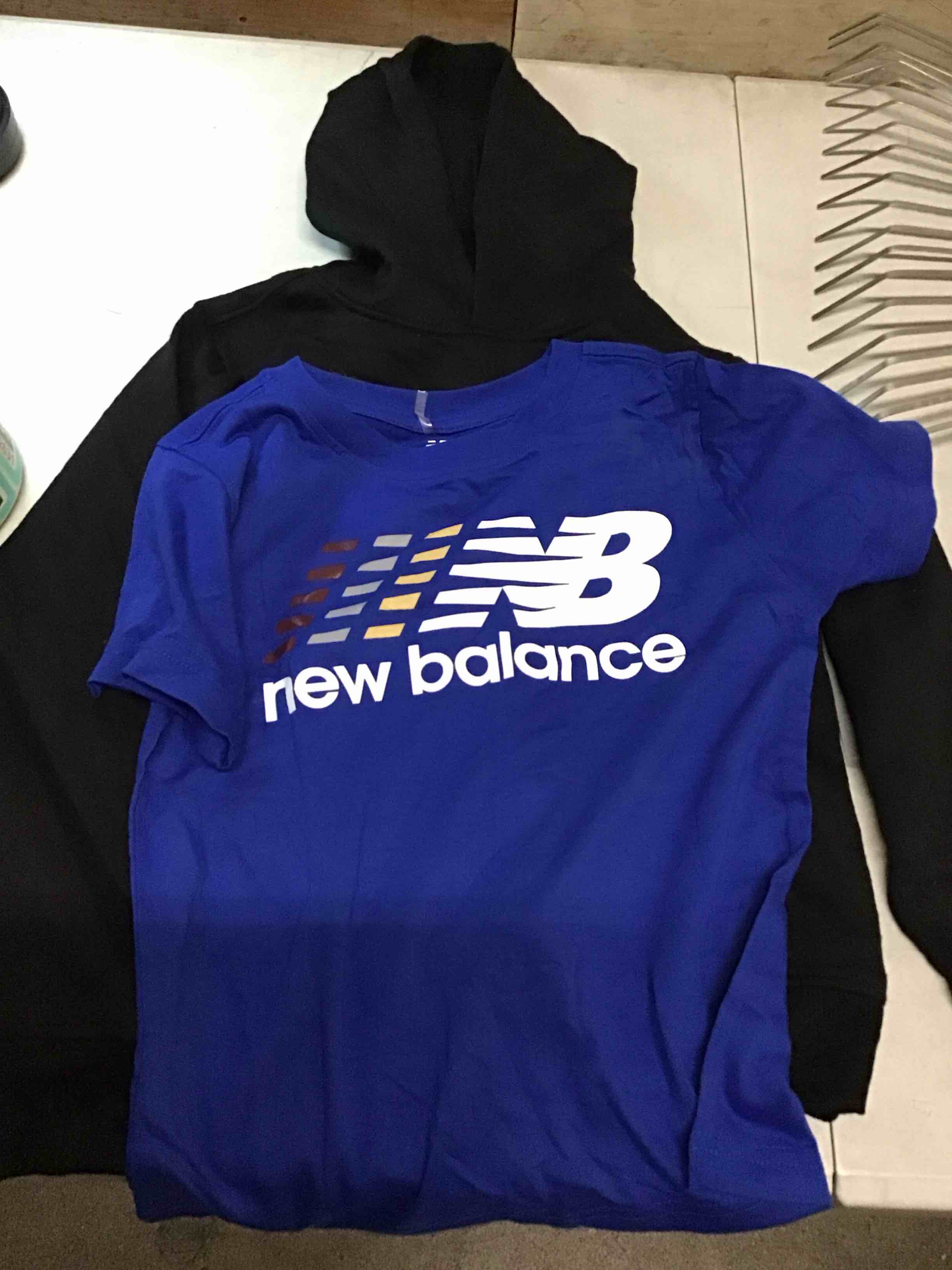 Condition photo showing As Is for (Incomplete Set, Only T-shirt and Hoodie) New Balance 3Pc Sweatsuit for Boys & Toddlers - Pullover Hoodie, T-Shirt, Jogger, Kids Soft Cotton Blend Fleece (8)