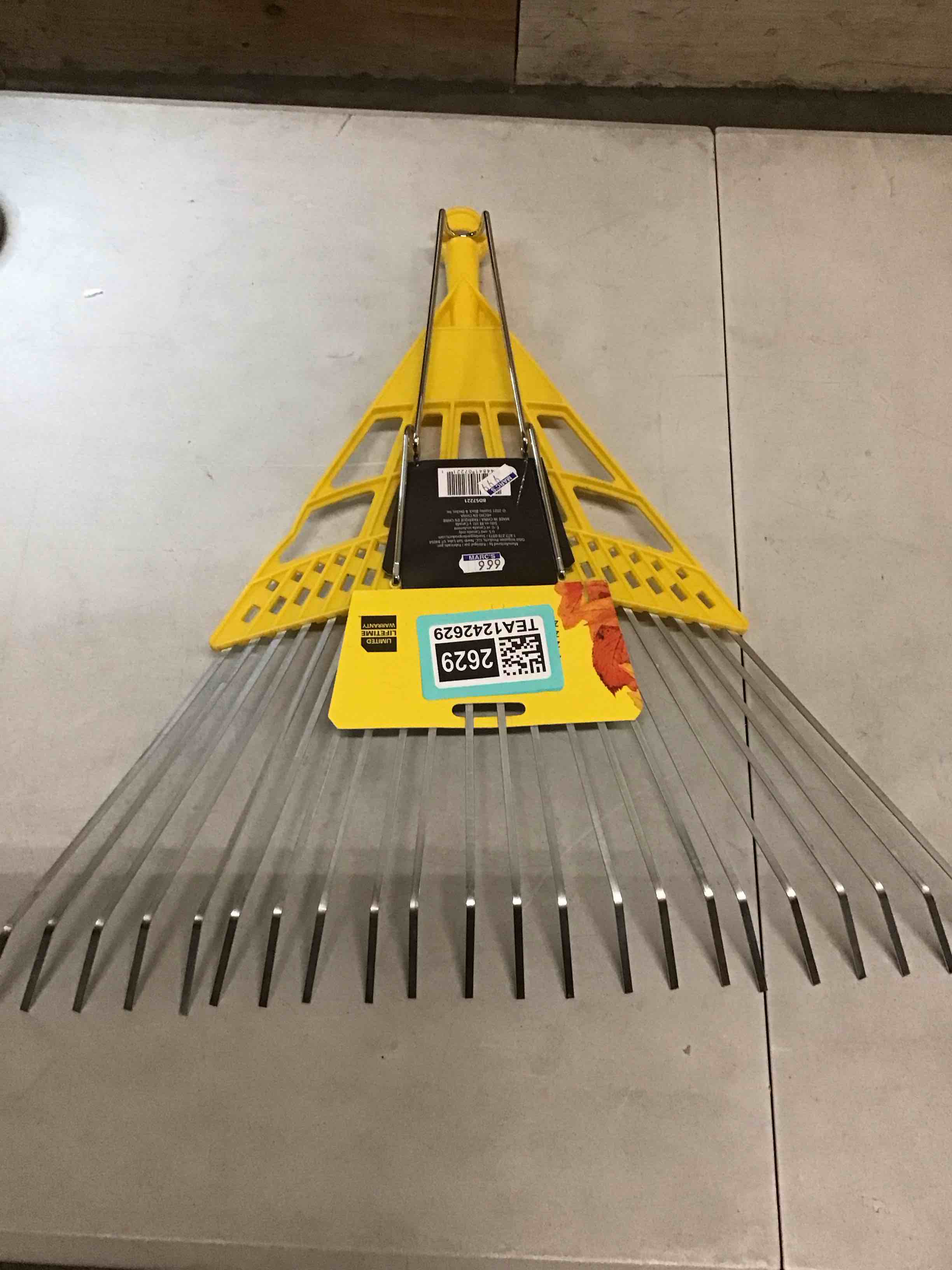 Condition photo showing As Is for Stanley® Accuscape™ Poly Steel Rake - Yellow