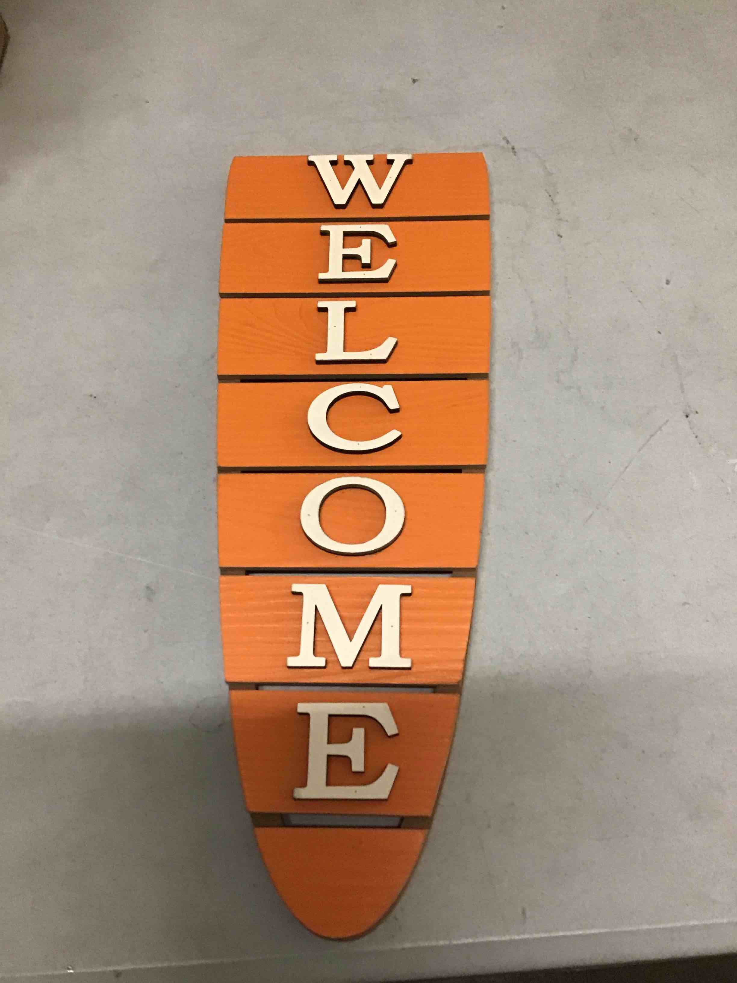 Condition photo showing As Is for Outdoor Welcome Sign for Front Door Fall Harvest Wooden Standing or Hanging Decor, 24” (Similar to stock photo)