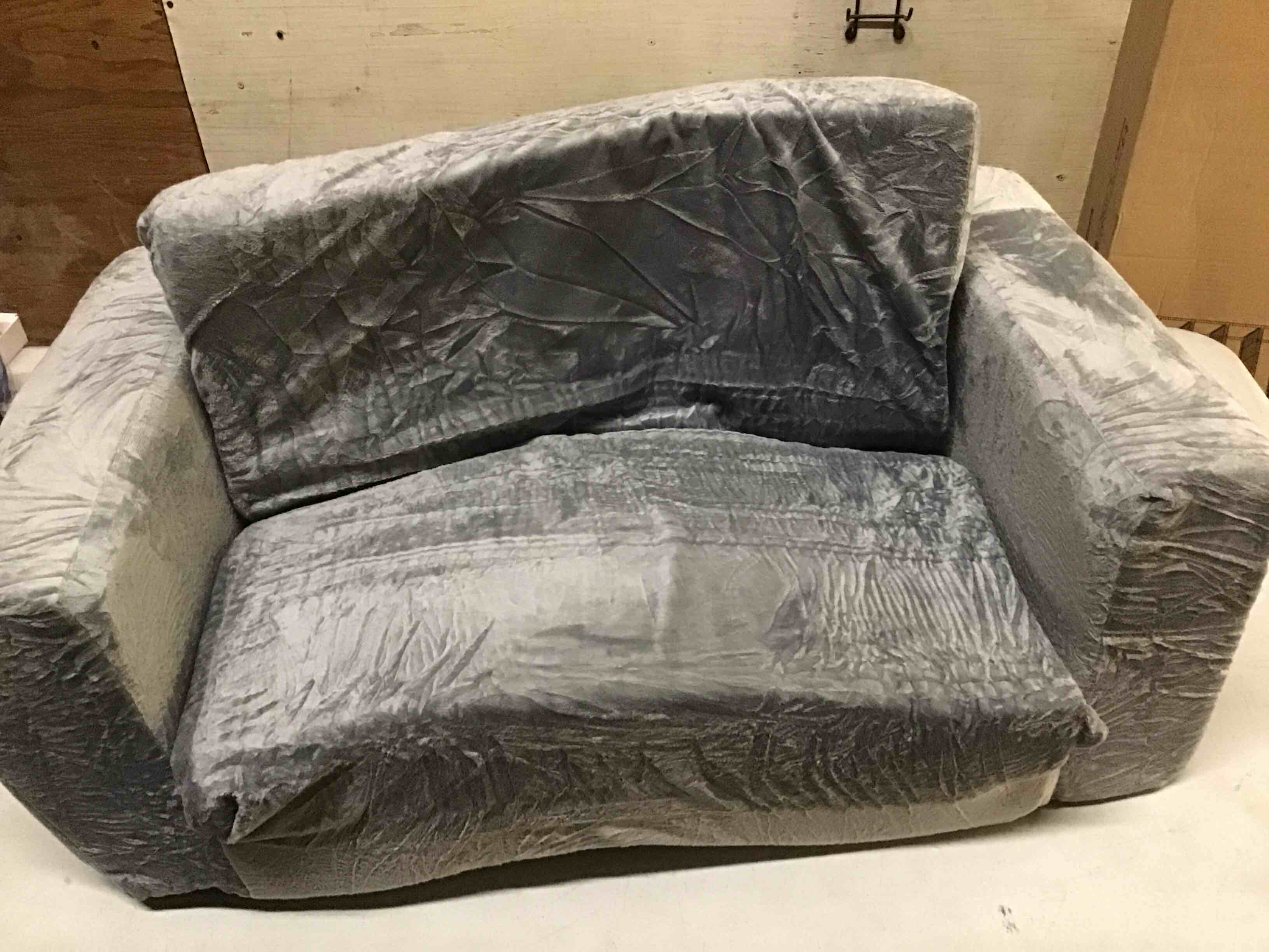 Condition photo showing Good Condition for Kids Couch, 2-in-1 Toddler Chair Comfy 1-3 Years Old, Convertible Kids Chair, Toddler Couch Sofa, Kid Sofa to Lounge Bed for Boys and Girls Gifts, Kids Recliner, Grey