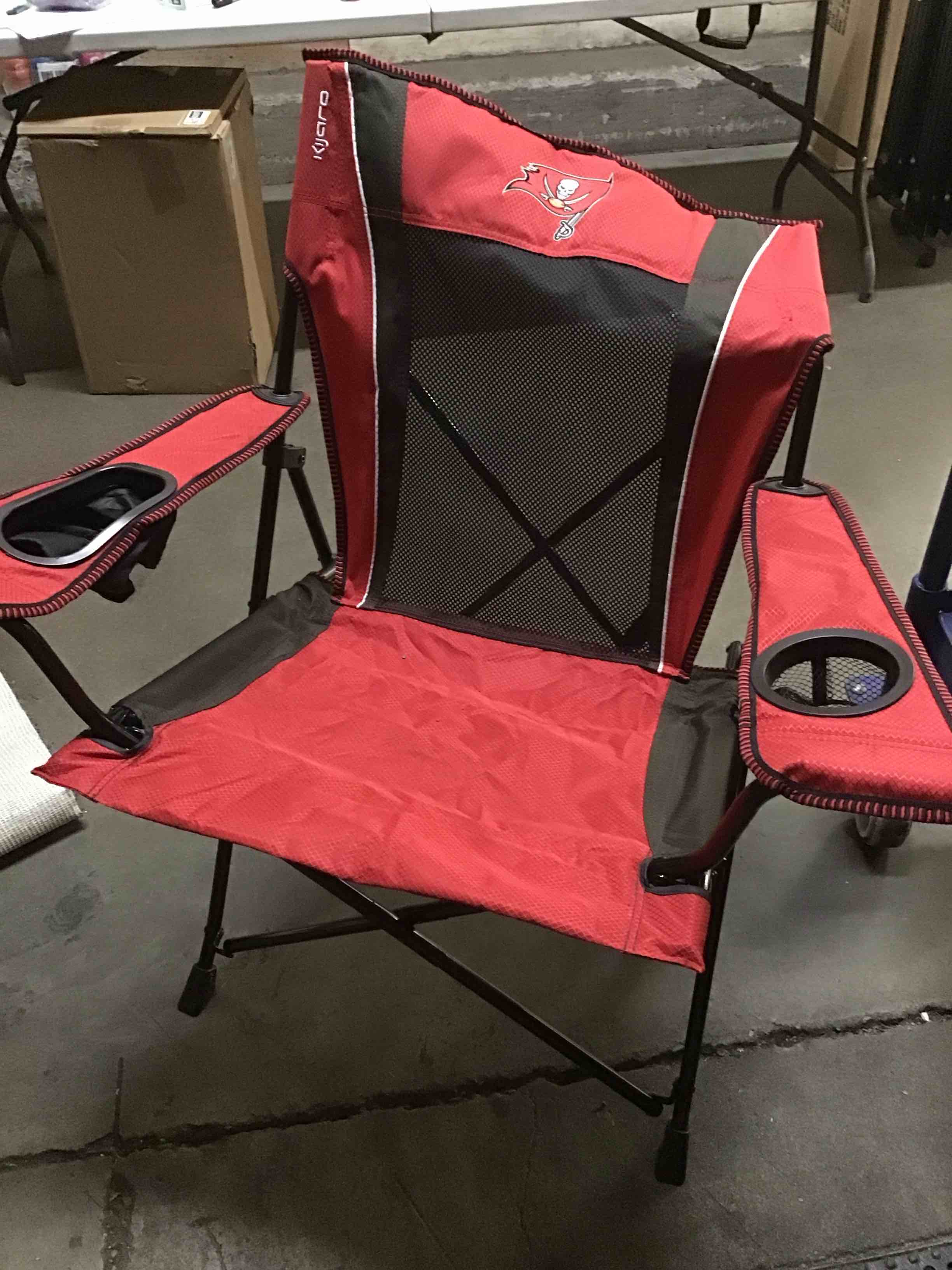 Condition photo showing As Is for Tampa Bay Buccaneers Kijaro Dual Lock Pro Chair