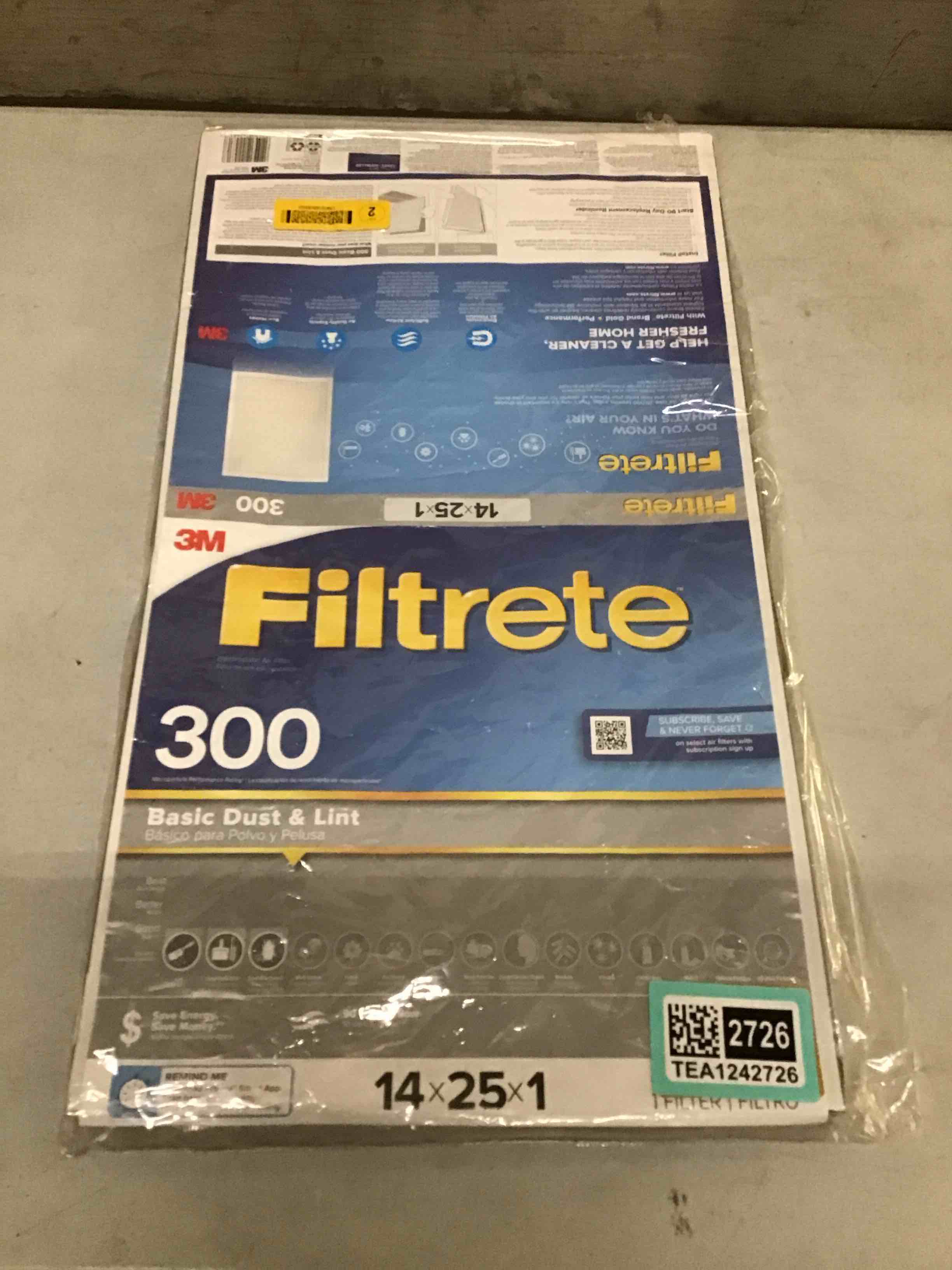 Condition photo showing As Is for Filtrete 14 x 25 x 1 MERV 5 300 MPR Basic Dust and Lint Electrostatic Air Filter 3 -Pack