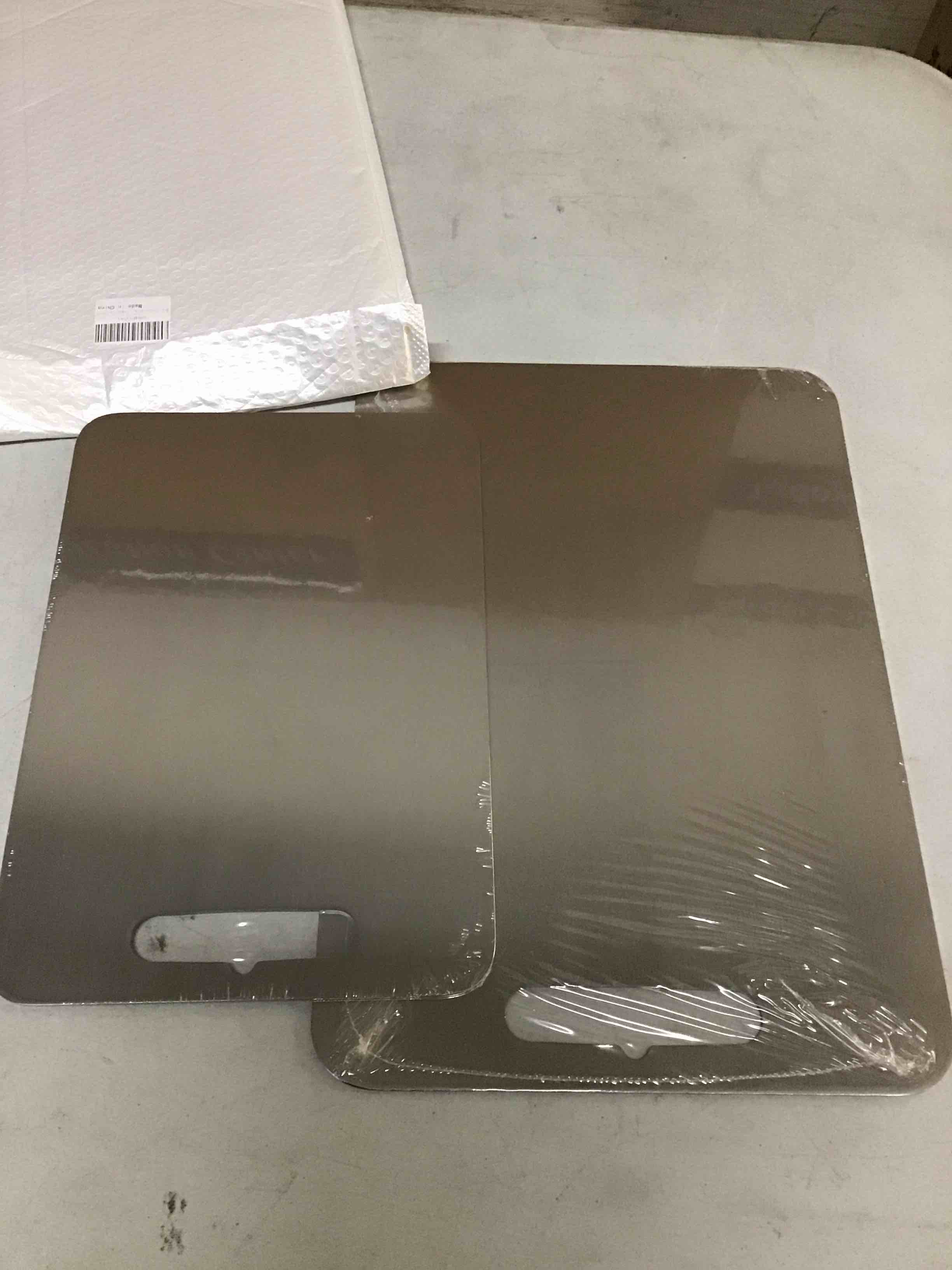 Condition photo showing New/Like New for Titanium Cutting Board Set - 100% Pure Titanium Cutting Boards for Kitchen, Double Sided Medical-grade Cutting Mat for Easy to Clean, Ideal for Home & Outdoor Cooking (Two size set)