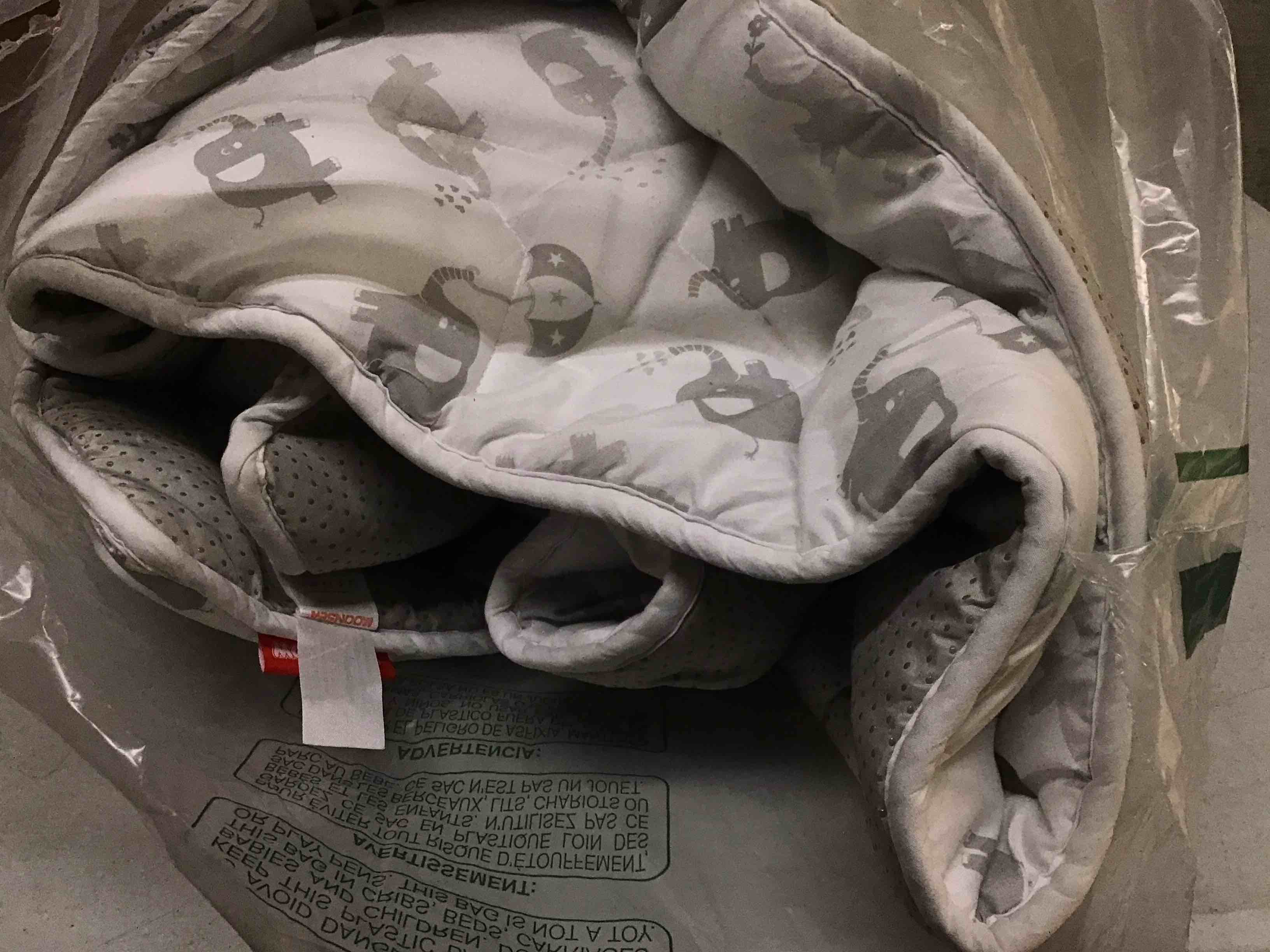 Condition photo showing As Is for Baby Play Mat Extra Thick, Large, Crawling Mat Non Slip Cushioned Baby Mats for Playing 79x55 Inches, Grey Elephant Grey Elephant 79x55 Inch