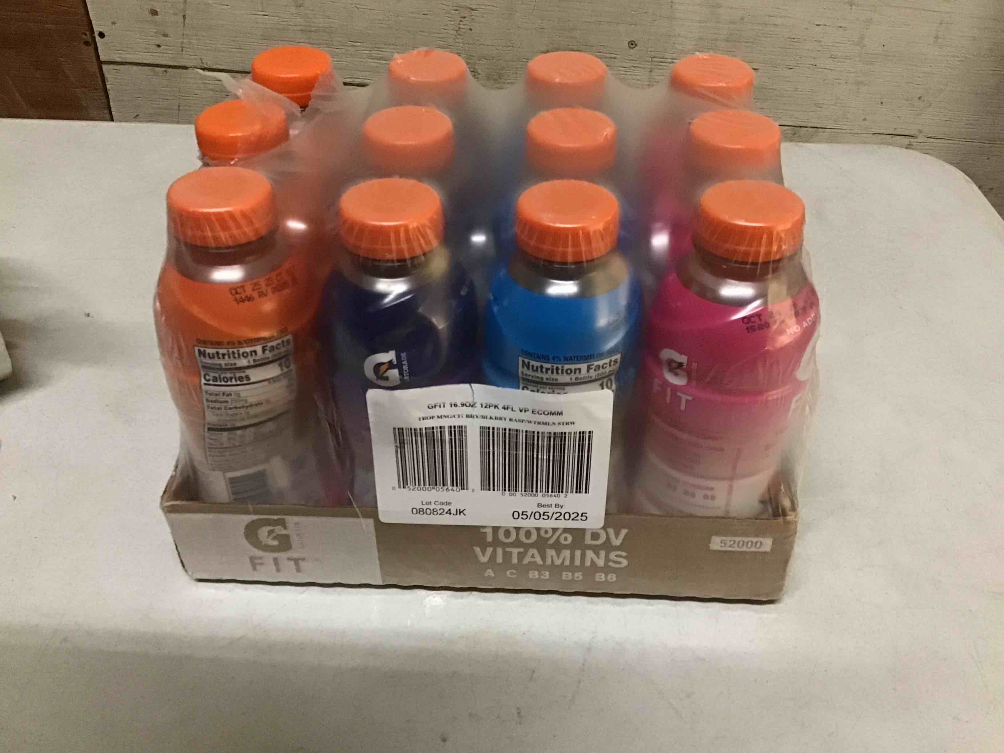 Condition photo showing New/Like New for (Best By: 05/05/2025) Gatorade Fit Electrolyte Beverage  Healthy Real Hydration  New 2.0 4 Flavor Variety Pack  16.9.oz Bottles (12 Pack)
