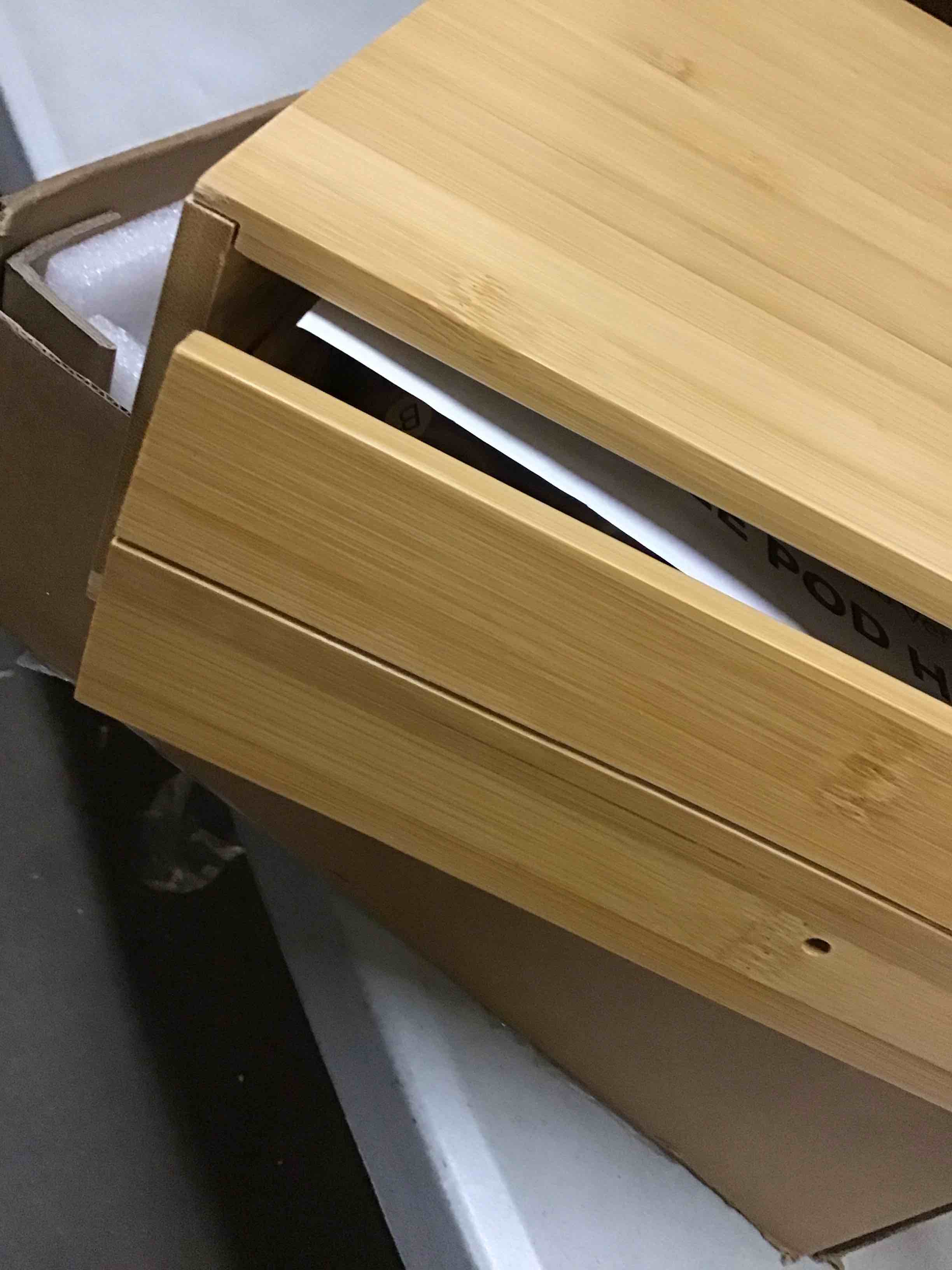 Condition photo showing As Is for ( with broken see the additional pictures) for Nespresso Vertuo Capsules (NV140) - Premium Bamboo Coffee Pod Drawer, 40 Big or 52 Small Vertuoline Pods Organizer Holder - 10.8"Wx15.6"Dx3.9"H (Natural) Deeper 52 Capacity