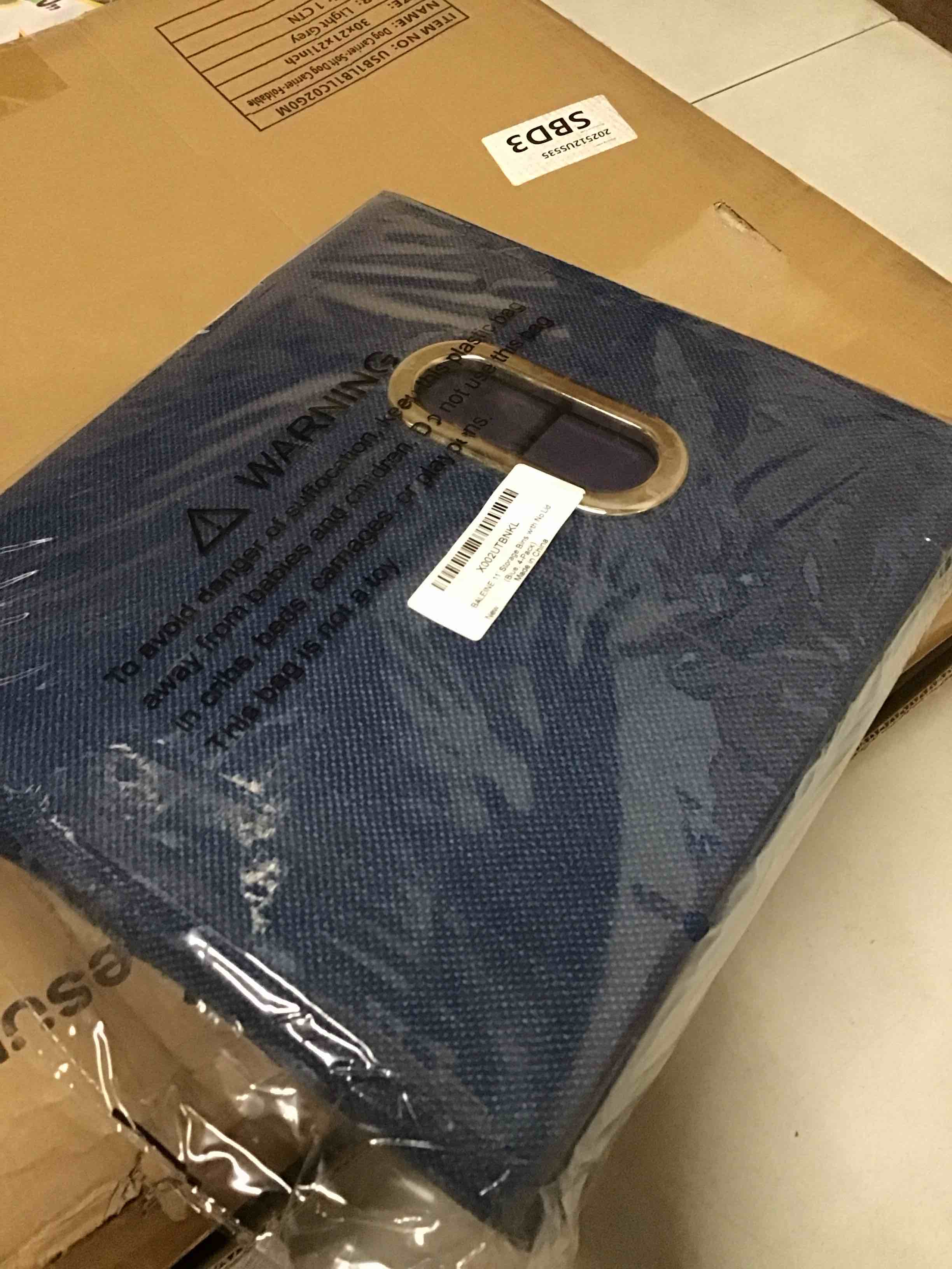 Condition photo showing New/Like New for ( blue color) BALEINE Premium Foldable Cube Storage Bins, Collapsible Linen Fabric Cube Organizer with Aluminum Handles, Heavy Duty Cube Baskets, 4 Pack