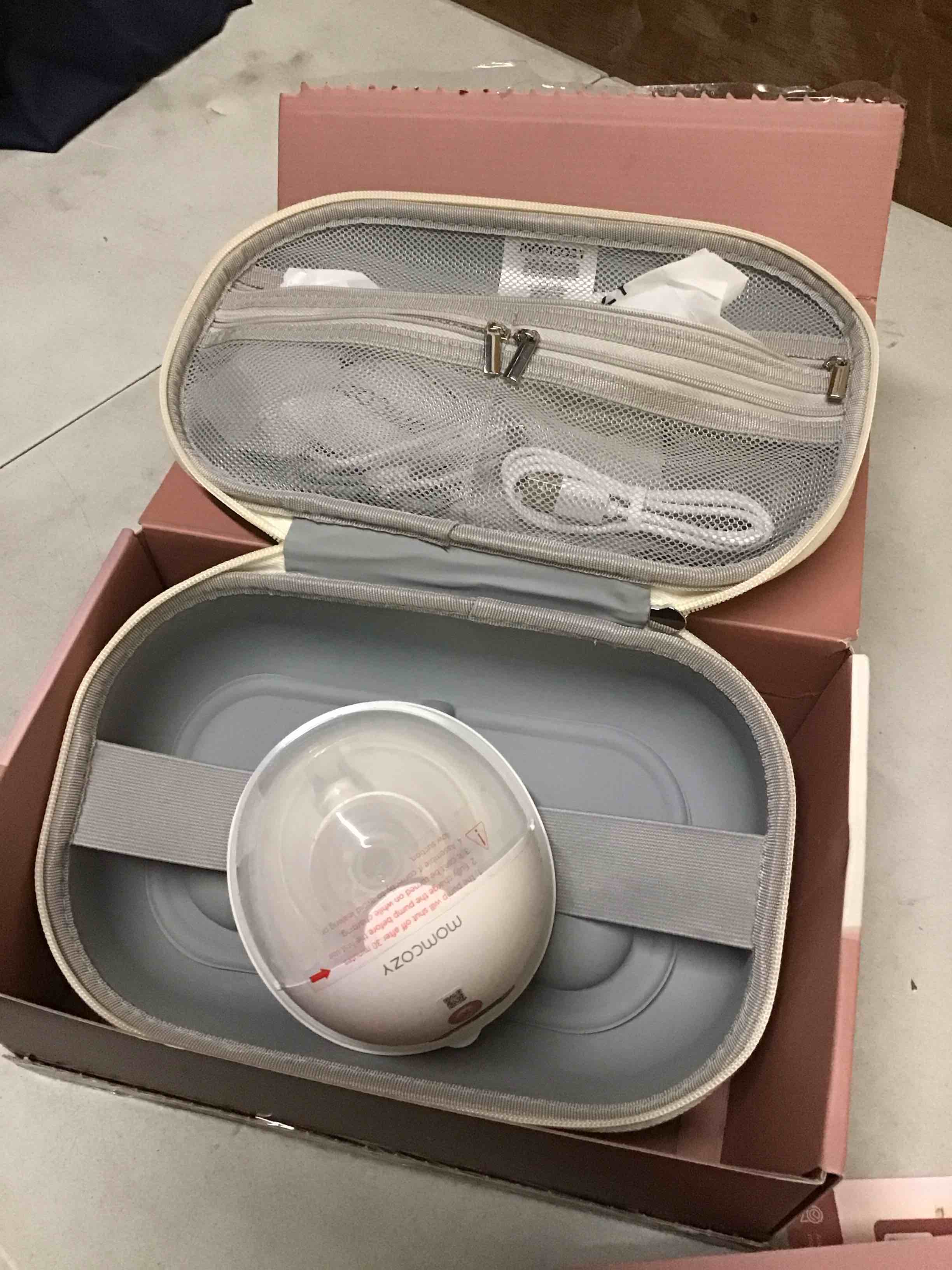 Condition photo showing As Is for ( incomplete) Momcozy M5 Smart APP Controlled Wearable Breast Pump, Hands-Free Wireless Electric Pump, 3 Modes 9 Suction Levels, BPA-Free, Portable Lightweight, 24mm Flange, 2-Pack Cozy Red