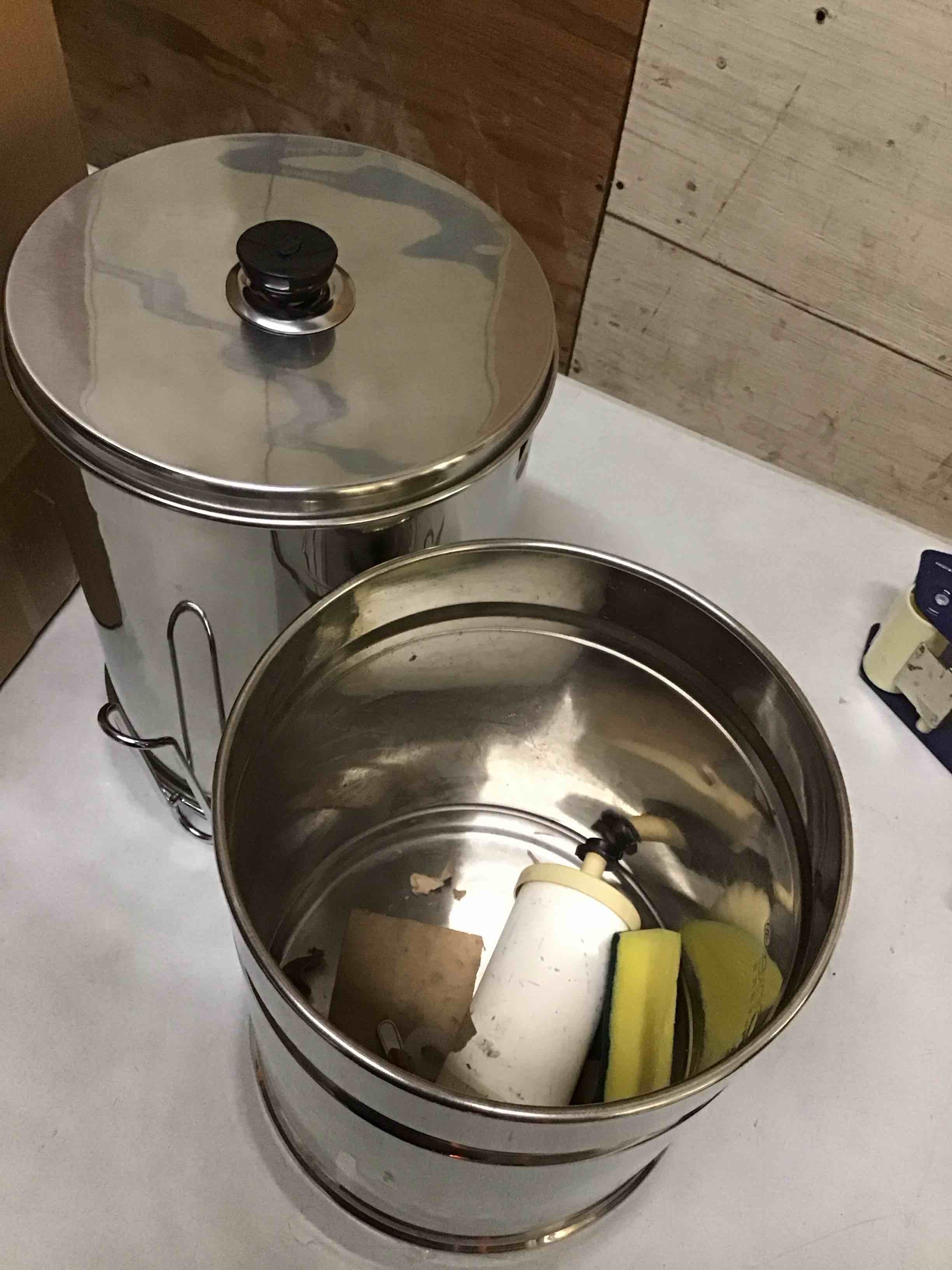 Condition photo showing As Is for Pro One Gravity Water Filter System - NSF Certified, Removes Fluoride & Chlorine, Stainless-Steel Portable or Countertop Dispenser for Home, Camping & Travel (3 Gallon) with One 7” Filter One 9" Filter Big+