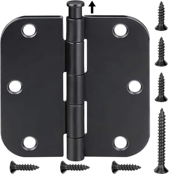 TICONN 48-Pack 3.5 Inch Door Hinges with 5/8" Radius Corner, 3-1/2 x 3-1/2 Inch Iron Bifold Resident