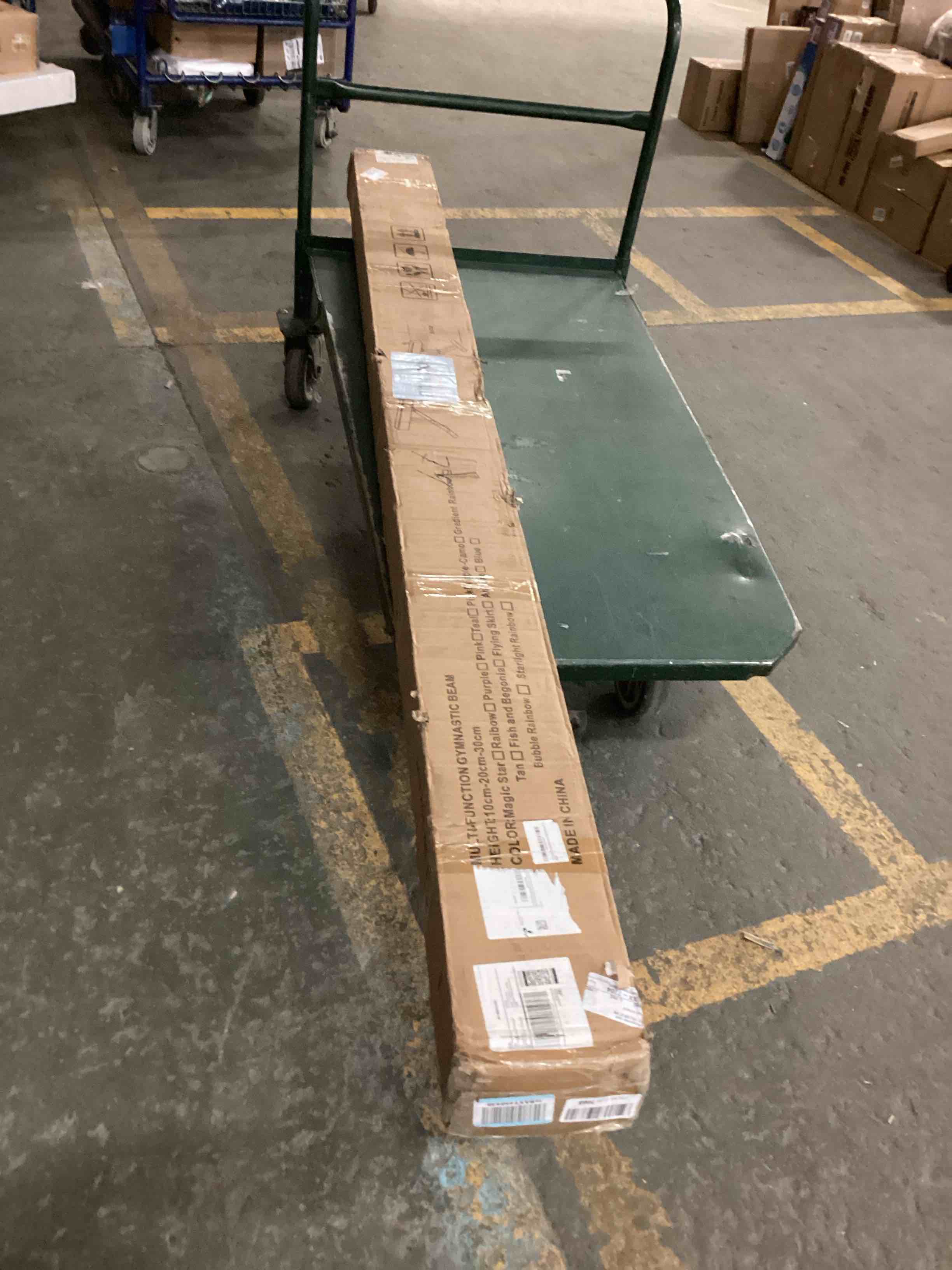 Condition photo showing As Is for Adjustable balane Beam for Kids - 8FT Gymnastics Beam - high and Low Floor Beam for All Gymnastic Levels-Professional Gymnastic Equipment for Home and Gym Center Gradient Rainbow 7"-17"