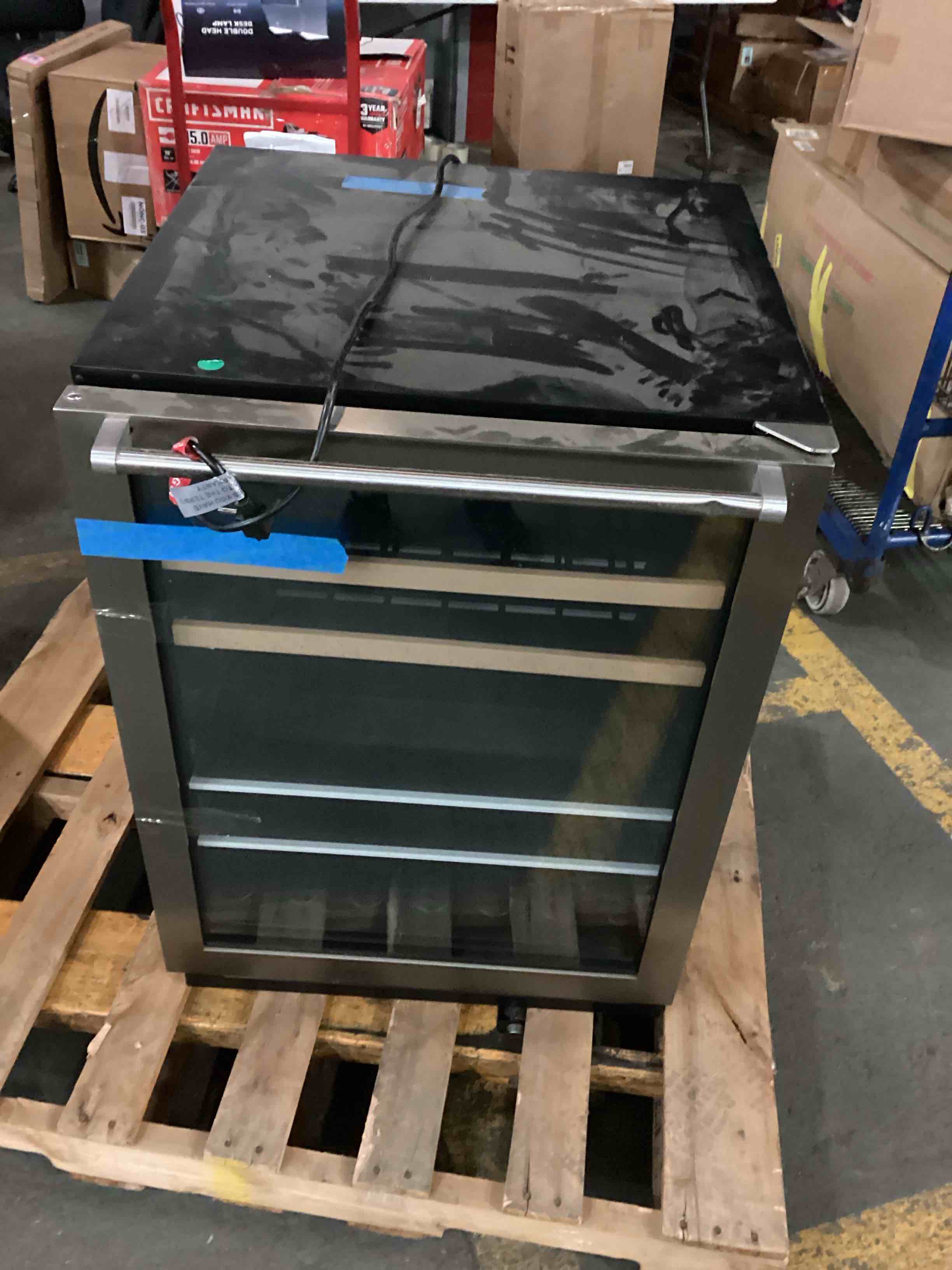 Condition photo showing As Is for Vinotemp Single-Zone 24" Wine and Beverage Cooler, 16 Bottle and 106 Can Capacity