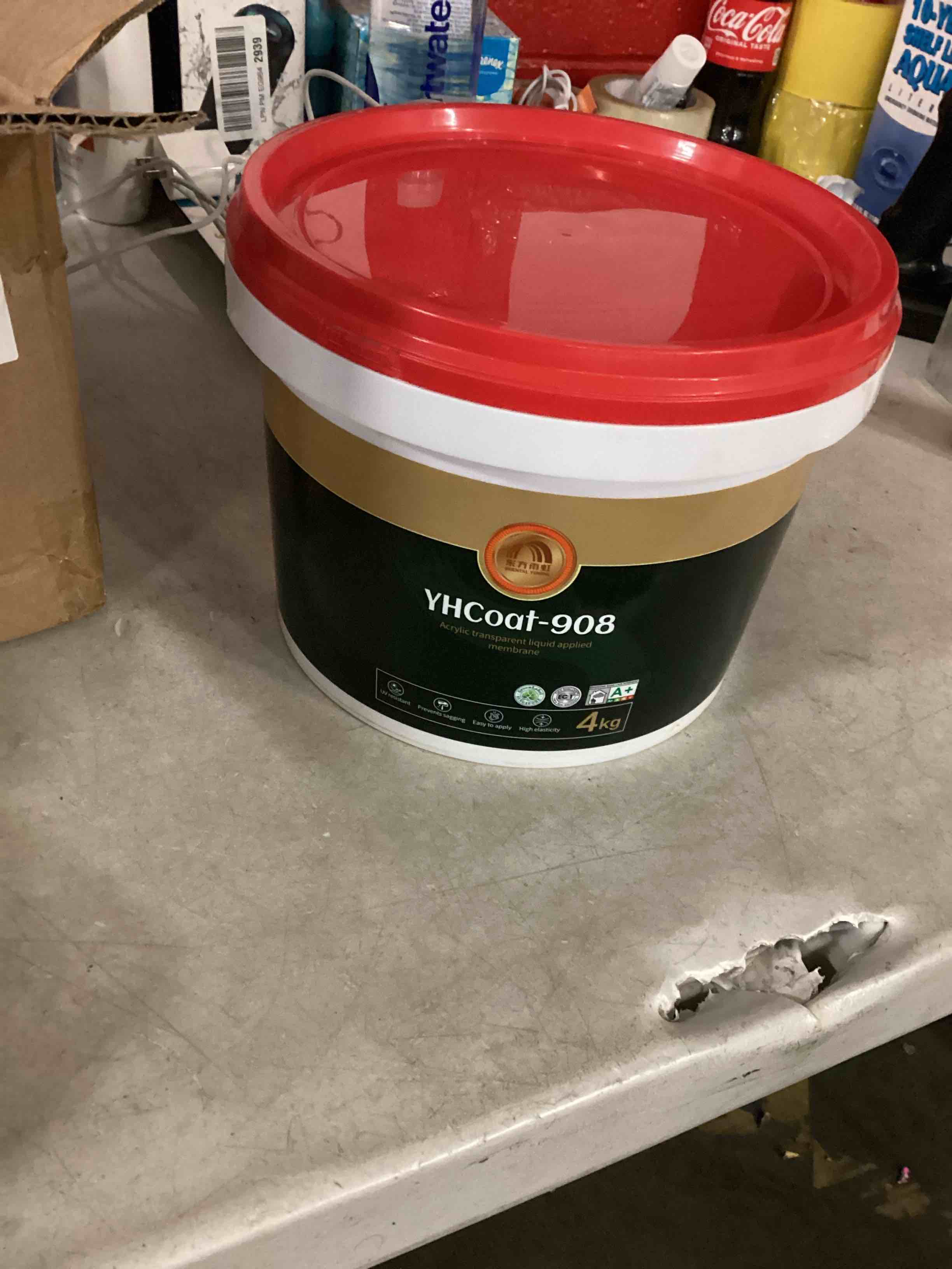 Condition photo showing New/Like New for 1 Gallon Transparent Waterproof Coating, Clear Acrylic Sealant Invisible Adhesive Leak Repair Agent for Concrete, Wall, Wood, Brick, Stone, Water-Based Outdoor & Indoor Sealer 4KG