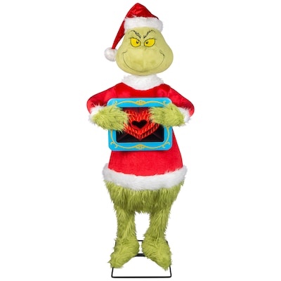 Grinch 4-ft Dr. Seuss The Grinch with Heart Musical Animatronic 