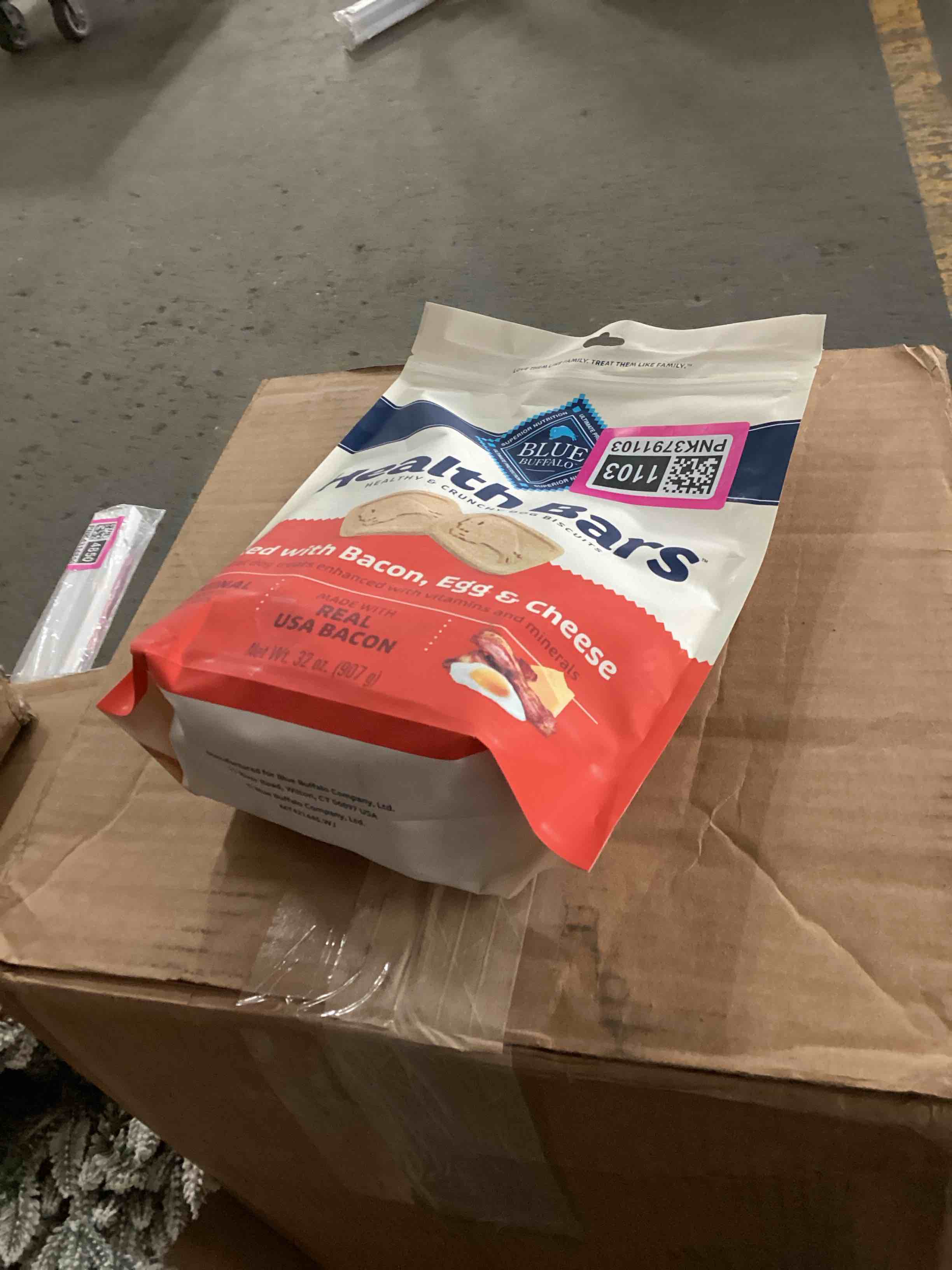 Condition photo showing New/Like New for Blue Buffalo Health Bars Oven-Baked with Natural Ingredients, Bacon, Egg & Cheese Mini Crunchy Dog Biscuits, 2 lbs.