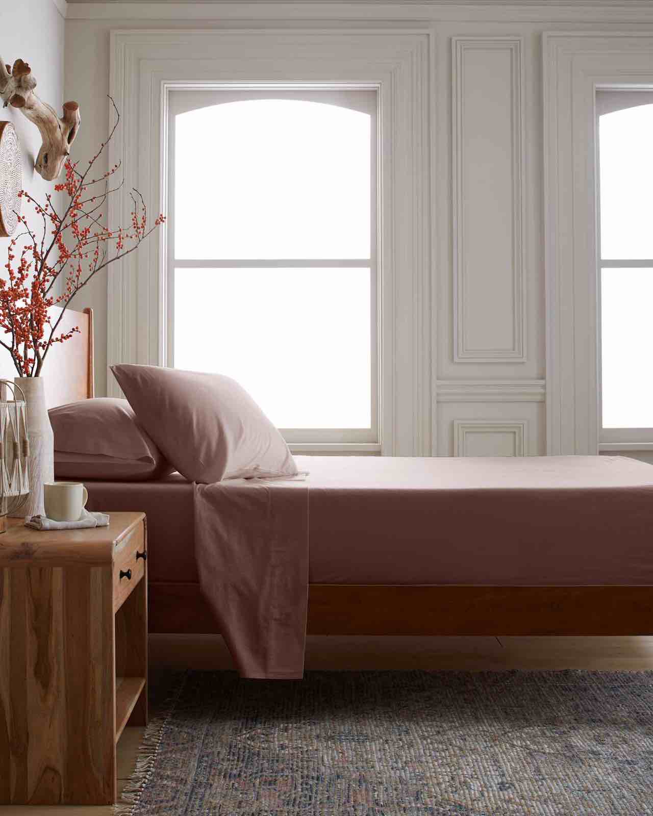 organic brushed cotton sheet set