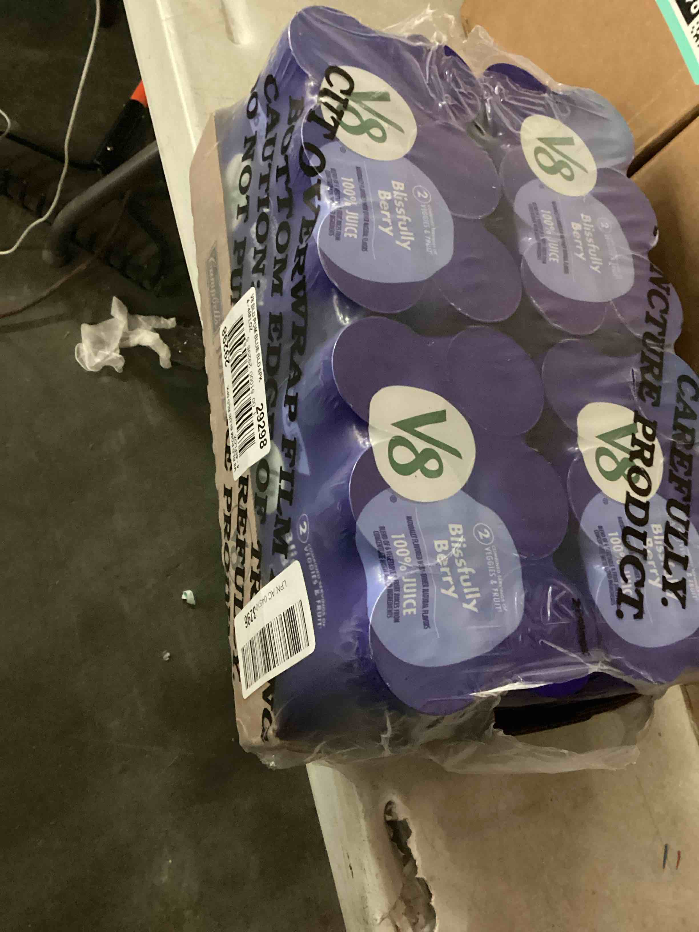 Condition photo showing New/Like New for (Best by DEC /24/2025)V8 Blissfully Berry 100% Fruit and Vegetable Juice, 8 fl oz Can (24 Pack) Blissfully Berry 8 Fl Oz (Pack of 24)