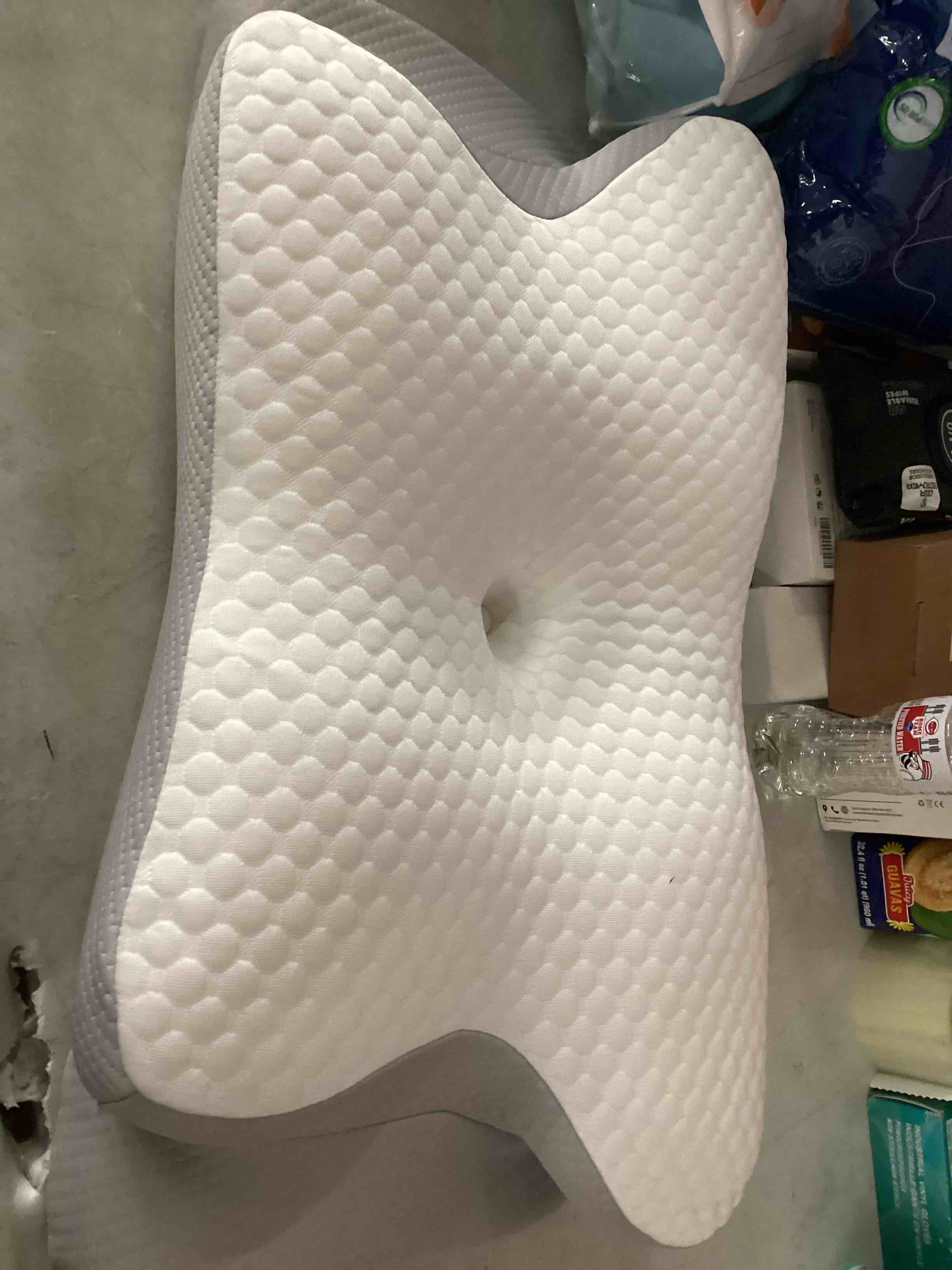 Condition photo showing As Is for Ultra Pain Relief Cooling Pillow for Neck Support, Adjustable Cervical Pillow Cozy Sleeping, Odorless Ergonomic Contour Memory Foam Pillows, Orthopedic Bed Pillow for Side Back Stomach Sleeper