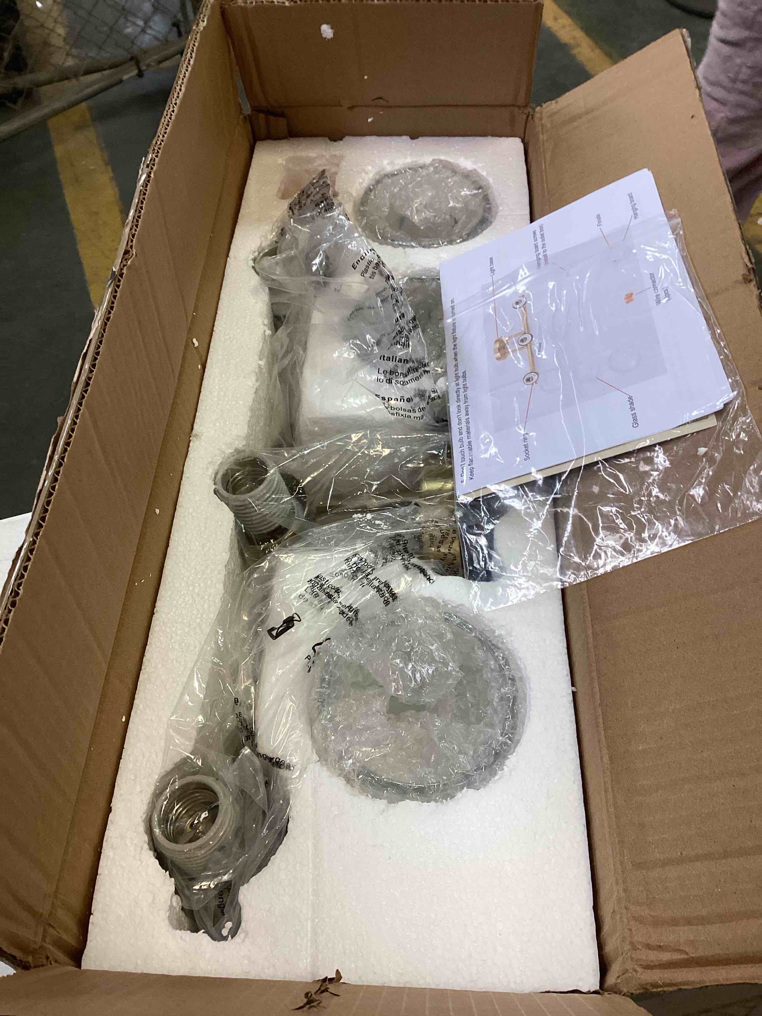 Condition photo showing New/Like New for ALICE HOUSE 3-Light Vanity Light Fixture Over Mirror, Brushed Brass, Easy Bulb Replacement, LED Compatible, Bright and Elegant Bathroom Light for Makeup AL5095-W3