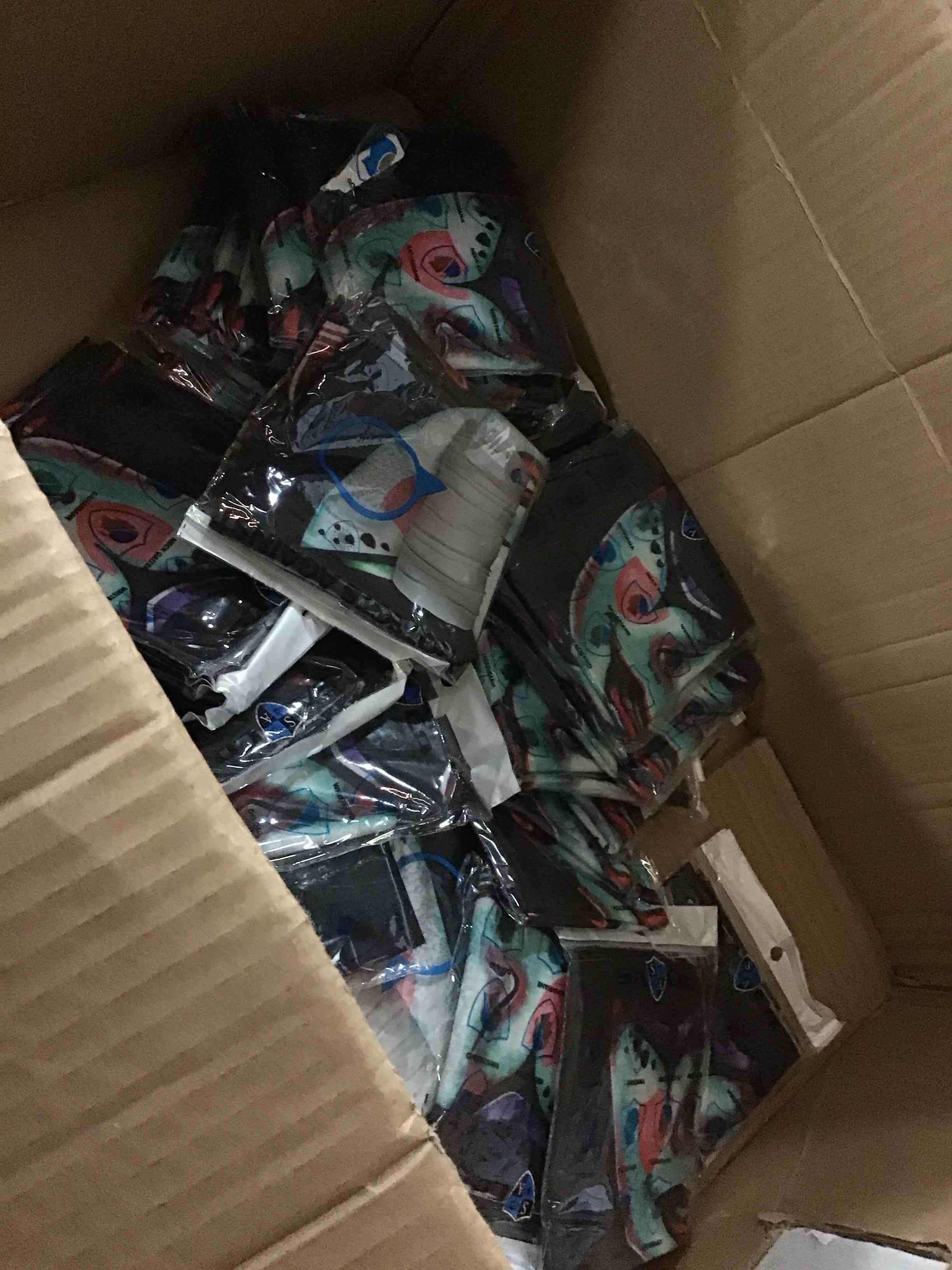 Condition photo showing As Is for case of 50  SA fishing face shield temptress 