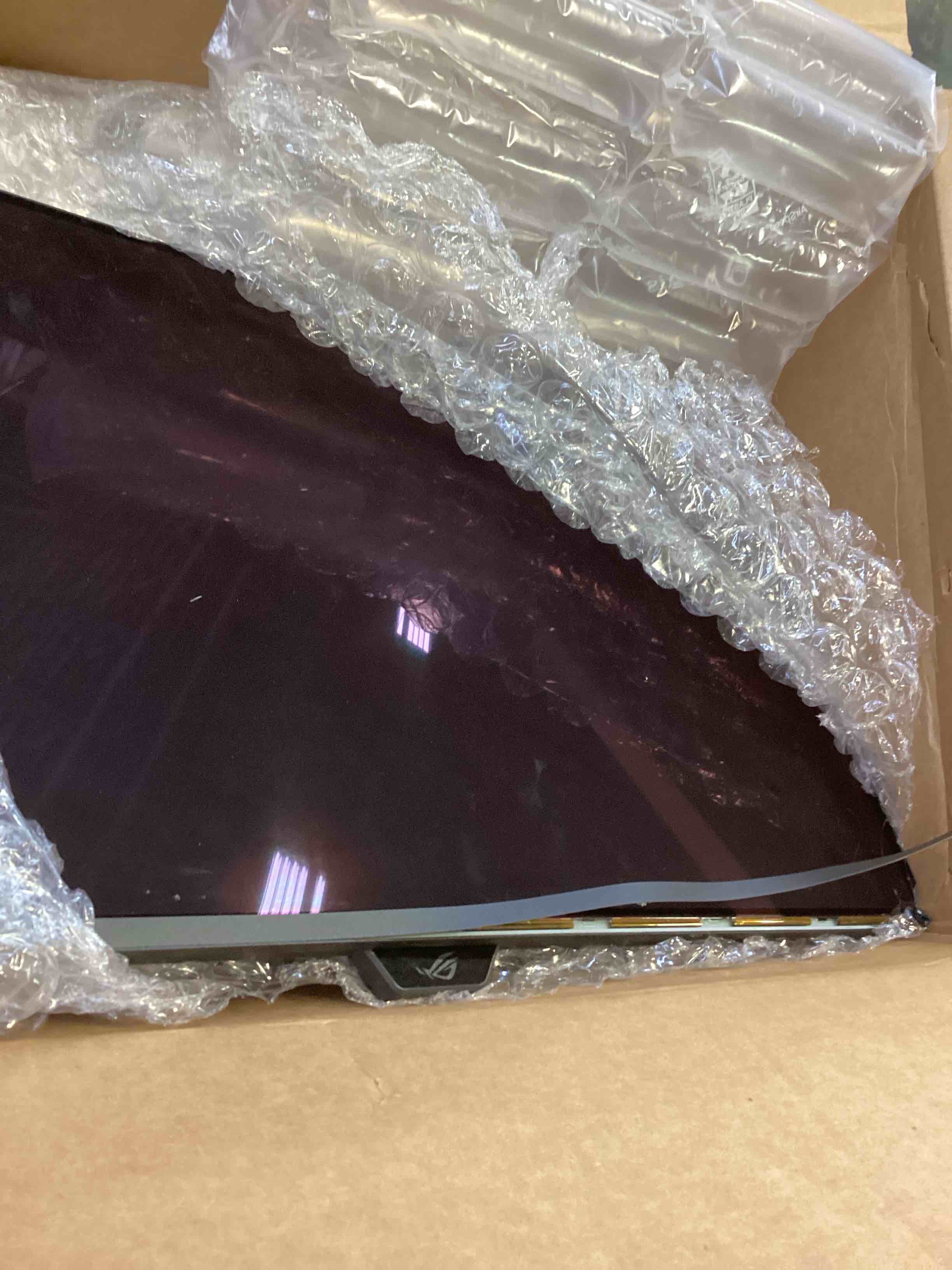 Condition photo showing As Is for ASUS ROG Strix 26.5” 1440P QD-OLED Gaming Monitor (XG27ACDNG) -QHD (2560x1440), 360Hz, 0.03ms, Custom Heatsink, OLED Care+, G-SYNC Compatible, 99% DCI-P3, DisplayWidget, AI Gaming, 3yr Warranty 27" OLED QHD 360Hz