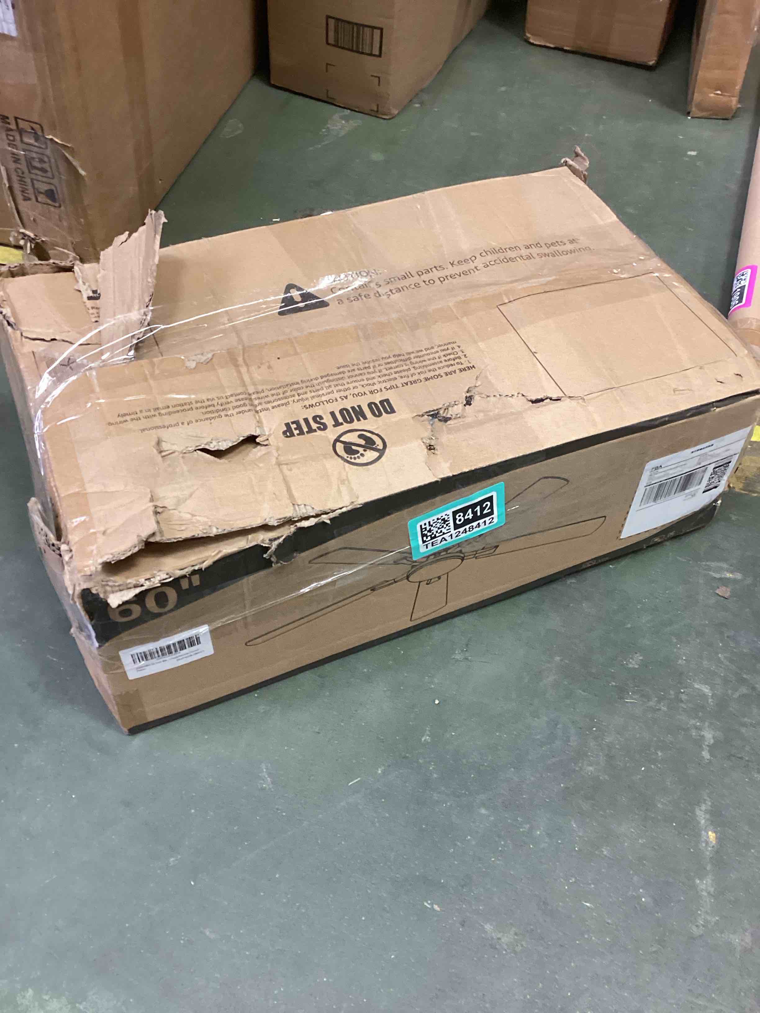 Condition photo showing Good Condition for ZMISHIBO 60 Inch Ceiling Fan with Light, App&Remote Control, Flush Mount Low Profile, Dimmable 20W LED Light, Quiet Reversible Motor for Bedroom, Living Room, Apartment, Black 60 Inch Black