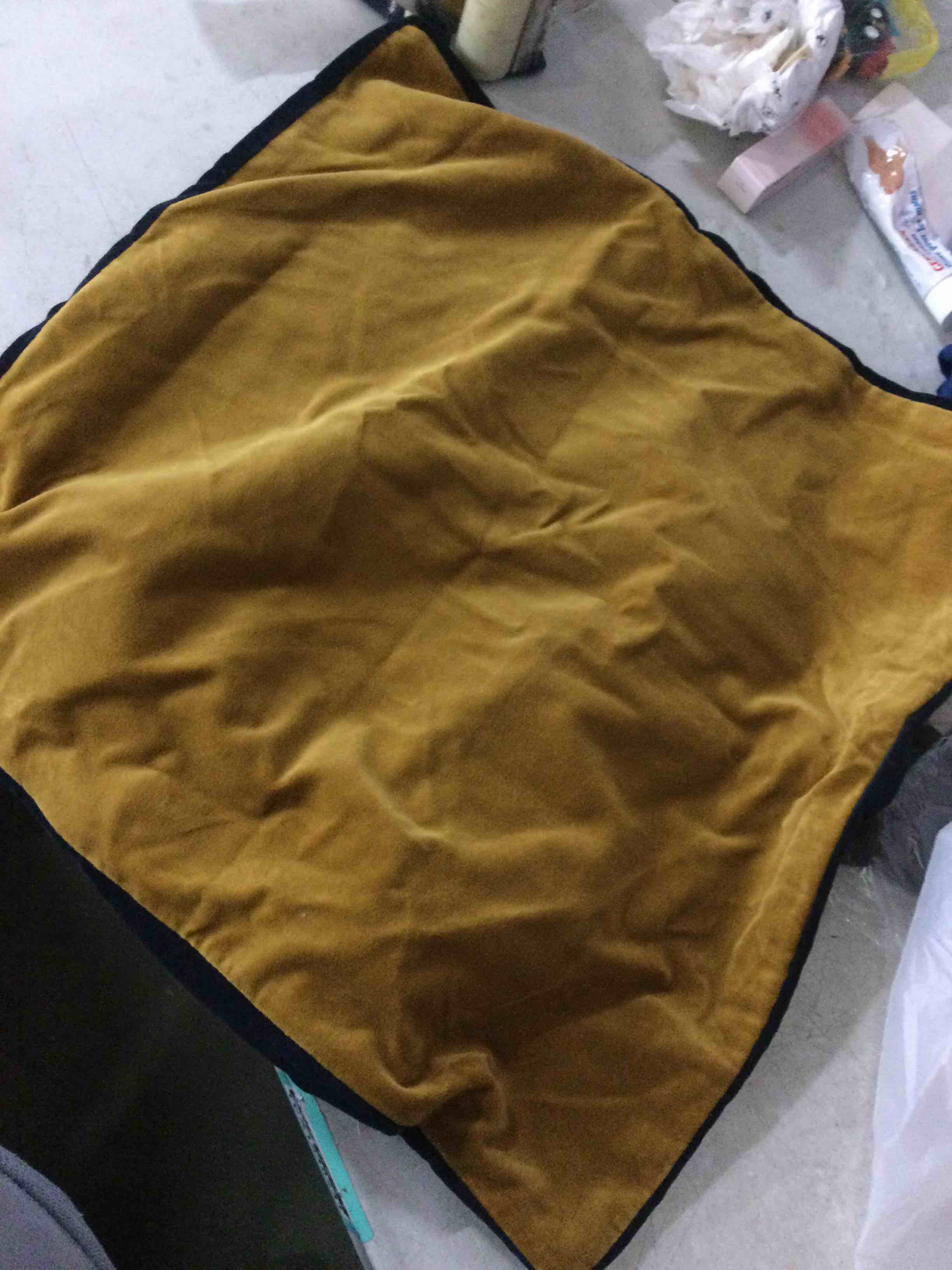 Condition photo showing Good Condition for Contrast Velvet Edge Pillow Cover (Set of 1)Marigold/Navy, 20x20