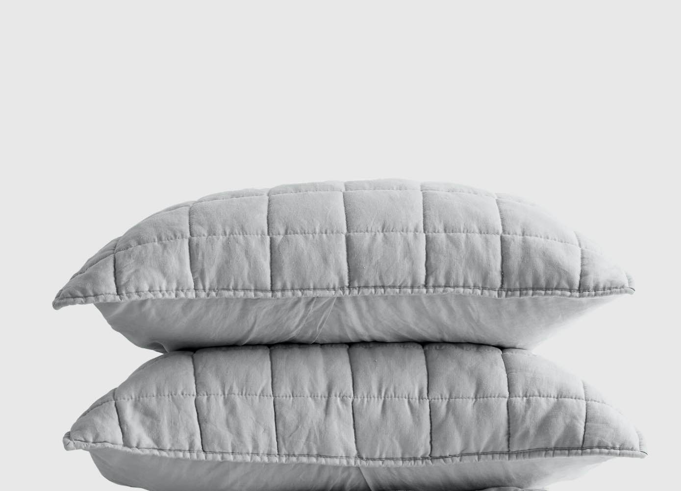 lightweight european linen box quilted sham set