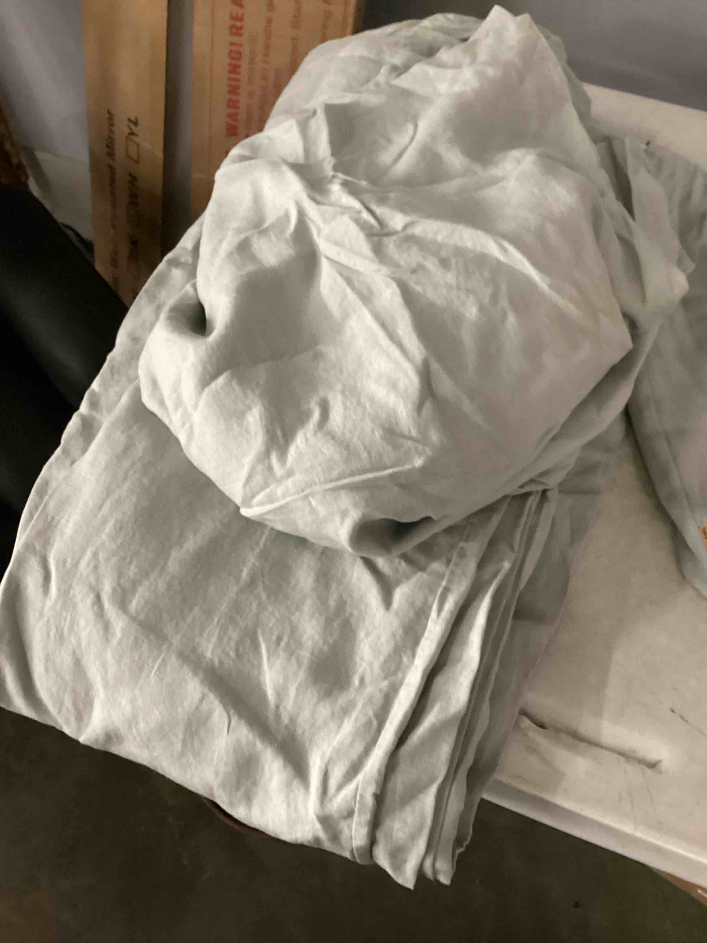 Condition photo showing As Is for European Linen Duvet Cover Set, King 