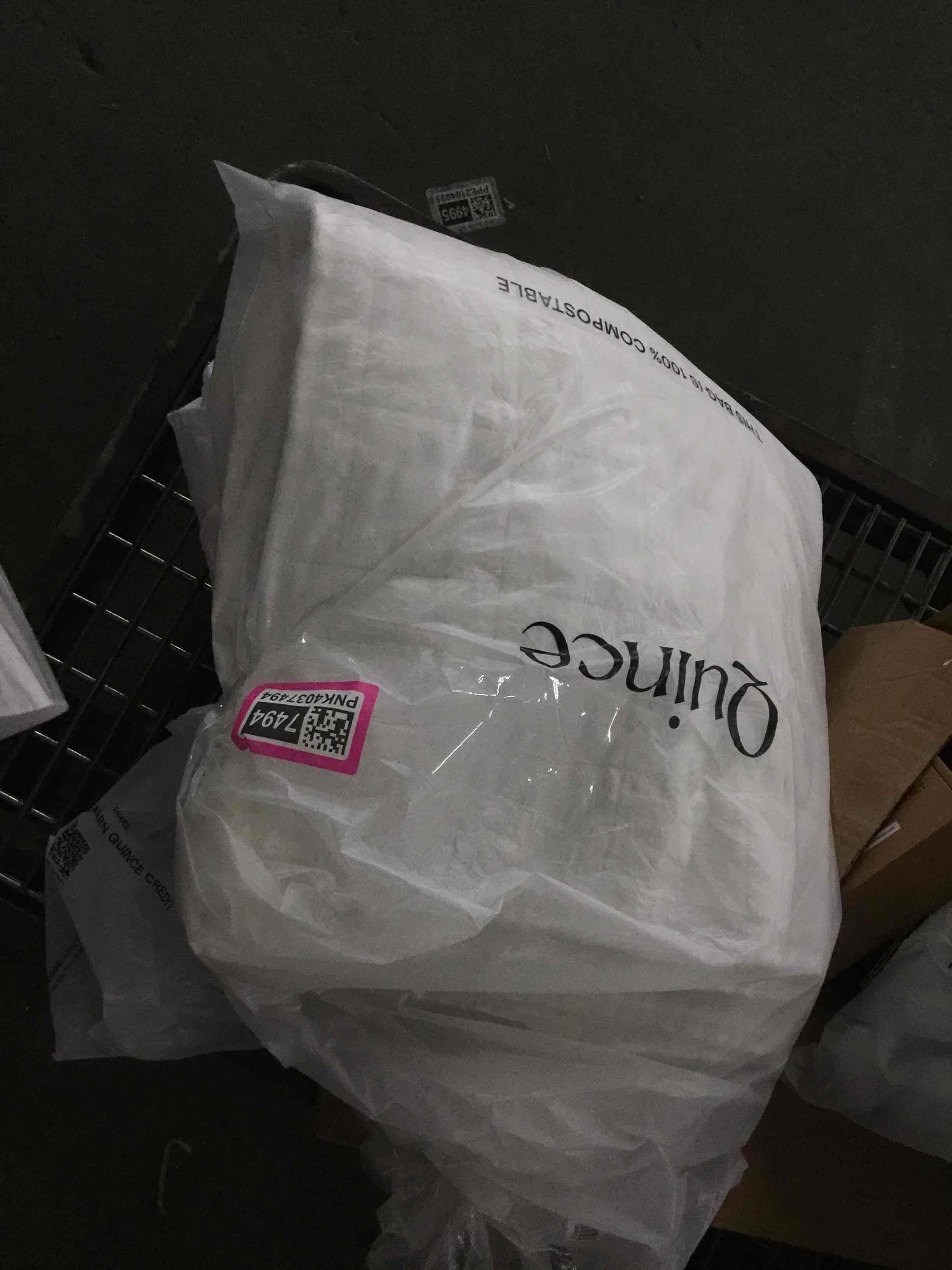 Condition photo showing New/Like New for European Linen Box Quilt only White, King/Cal King