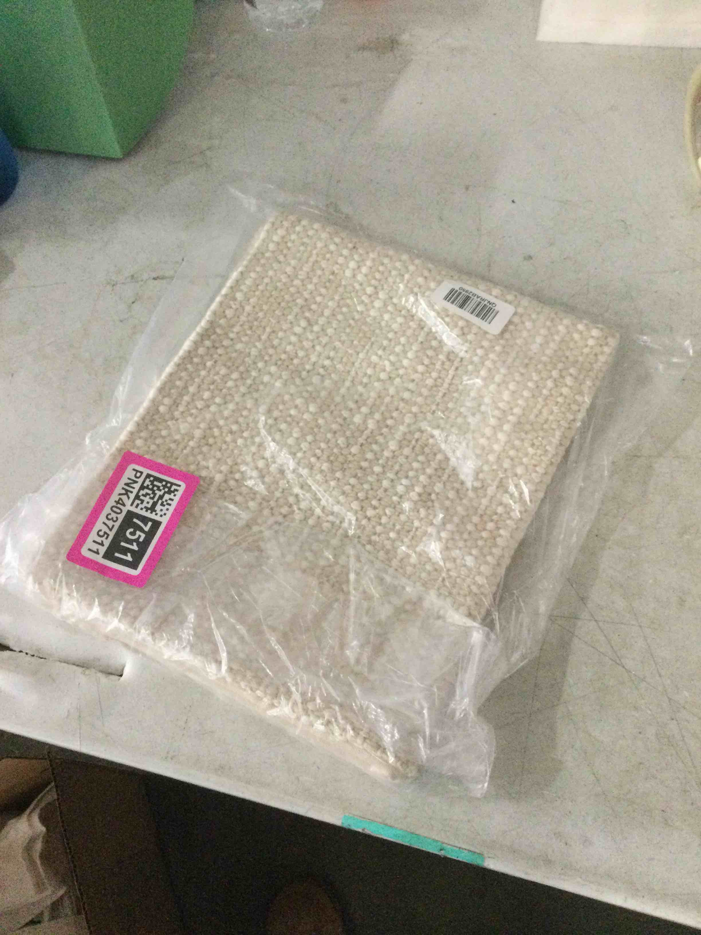 Condition photo showing New/Like New for Chunky Hand Knit Wool Pillow Cover -1-  Neutral, 20x20 