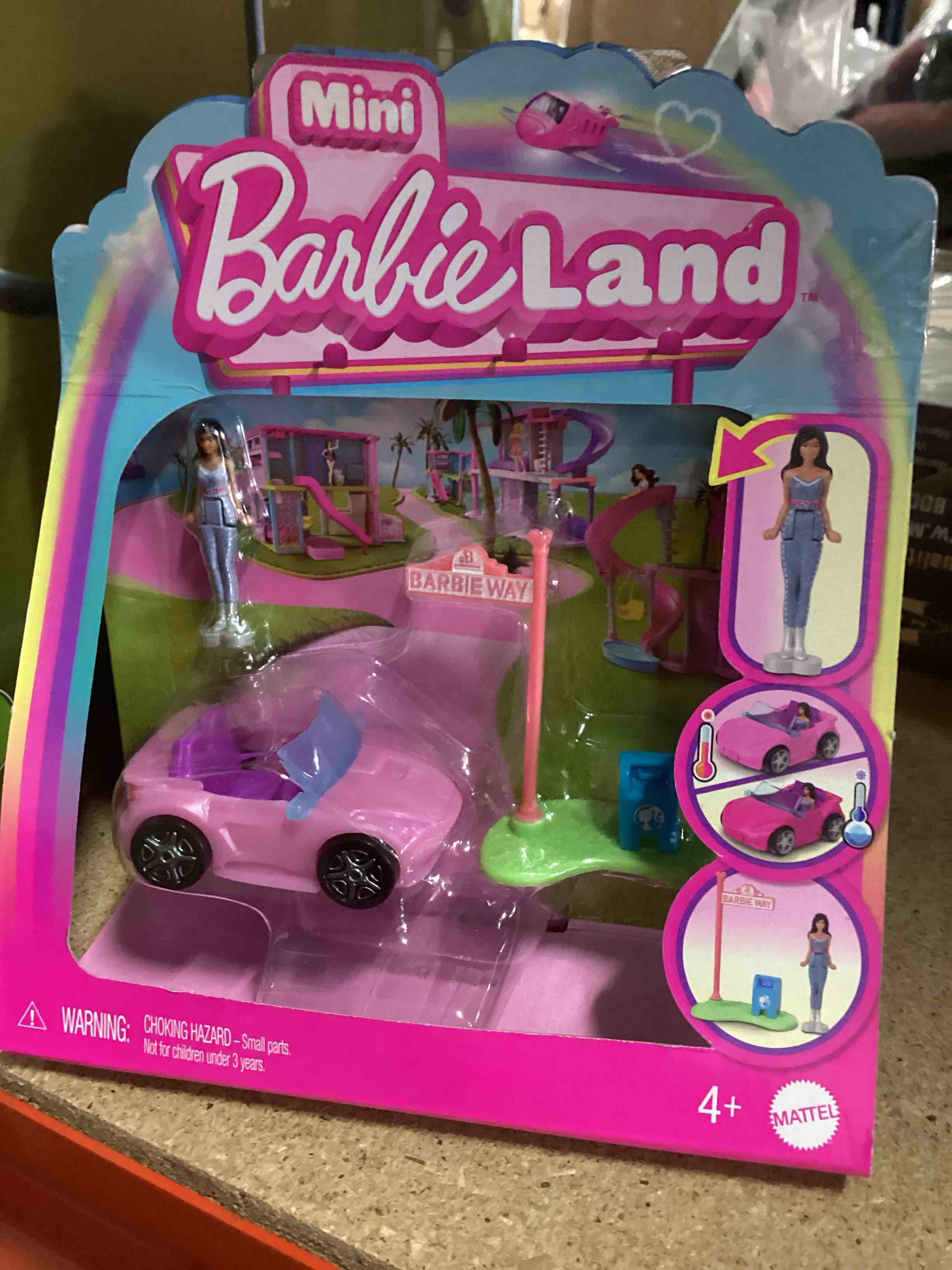 Condition photo showing New/Like New for Barbie Mini BarbieLand Doll & Toy Vehicle Sets, 1.5-inch Doll & Iconic Toy Vehicle with Color-Change Surprise